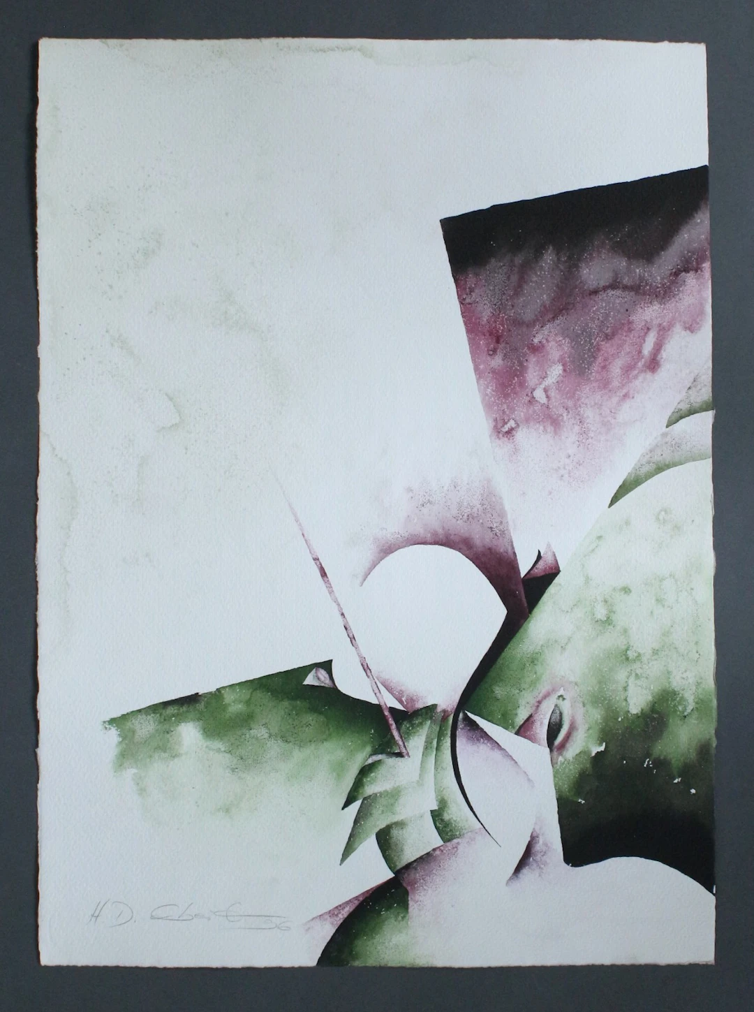 HEINZ DIETER EBERT. Mischtechnik, signiert, 1996, ca. 47 x 65 cm.