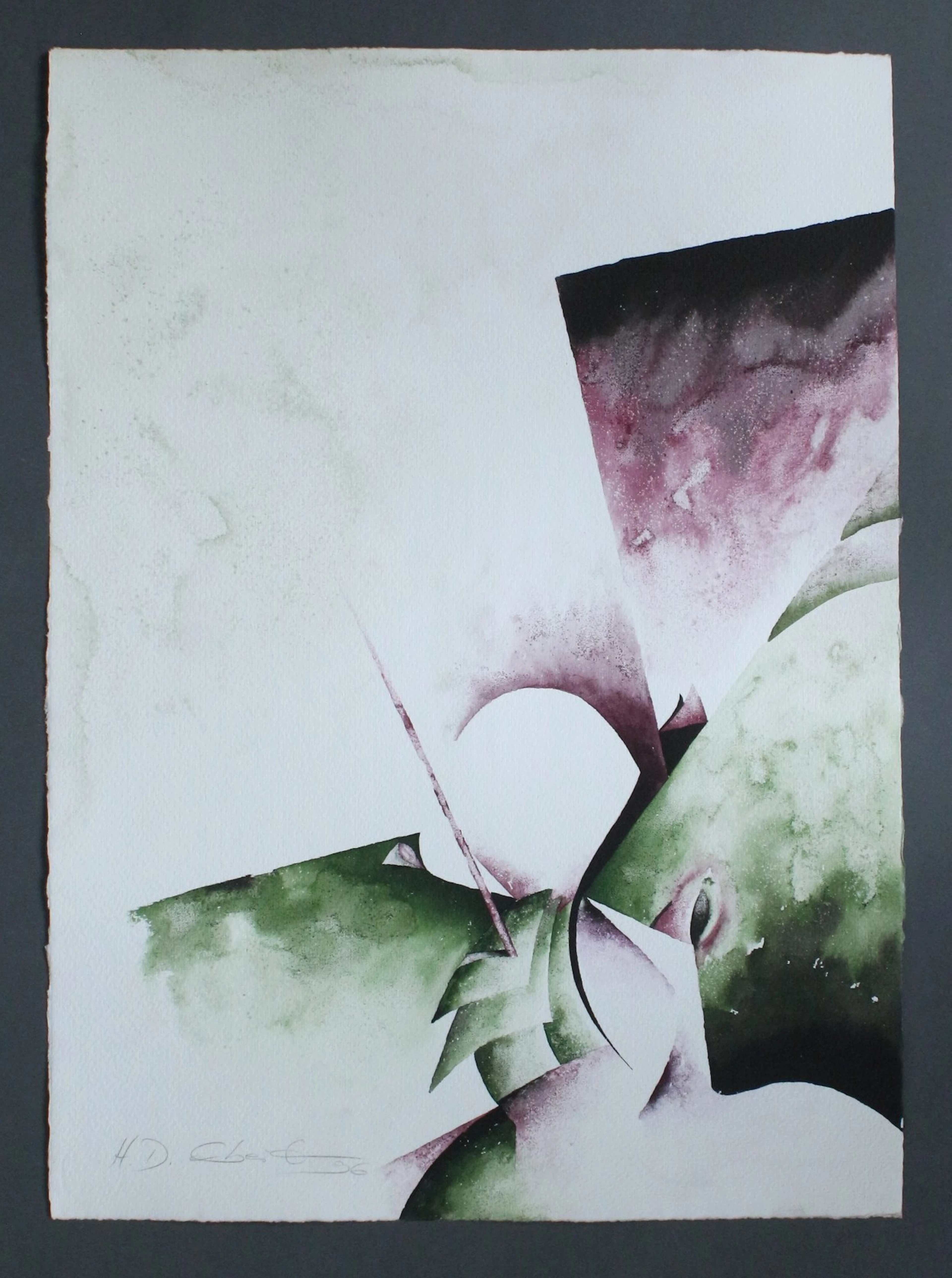 HEINZ DIETER EBERT. Mischtechnik, signiert, 1996, ca. 47 x 65 cm.