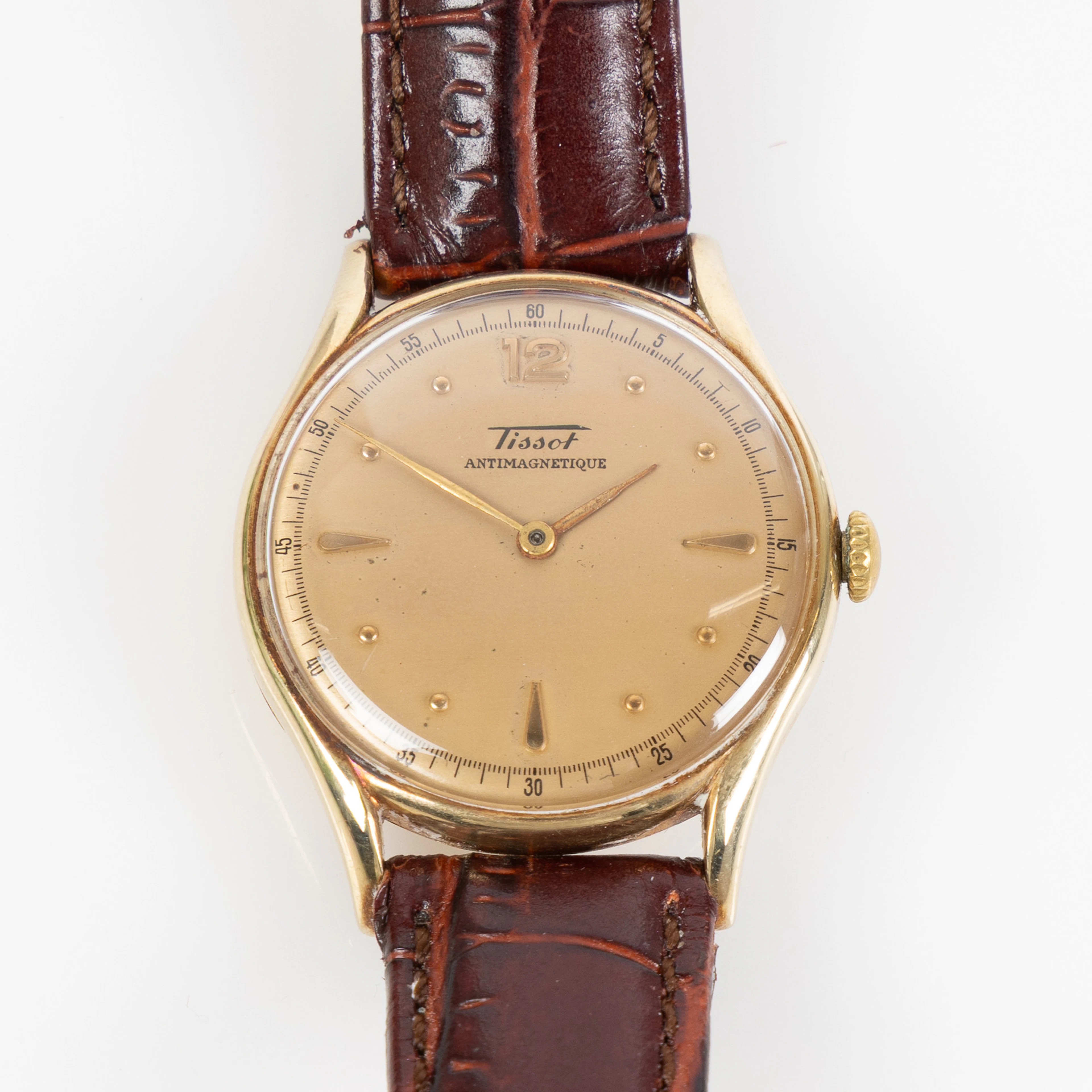 TISSOT, Antimagnetique, armbandsur, 33 mm, 14K guld, 1940-tal.