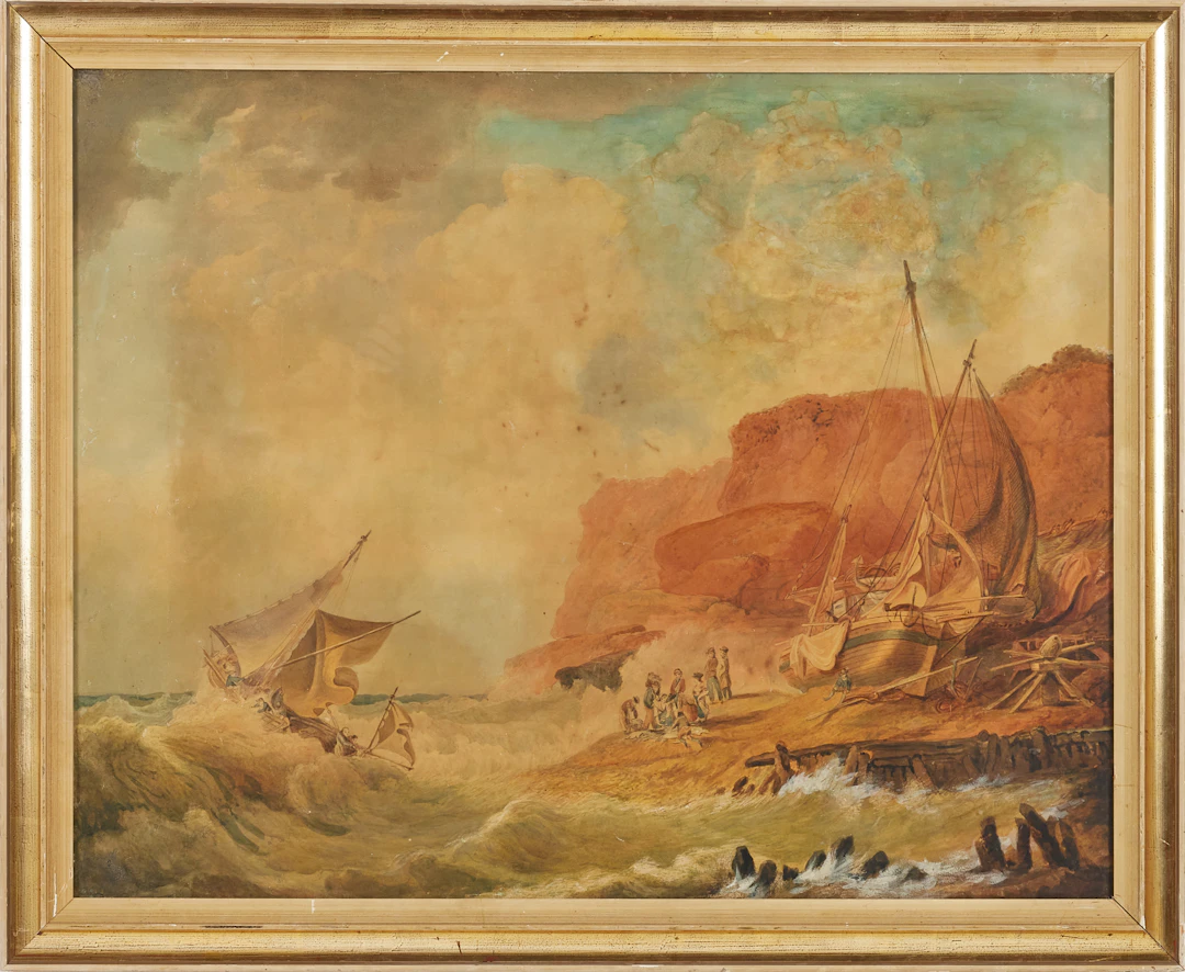 JOHN THOMAS SERRES. TILLSKRIVEN. Skeppsbrutna, akvarell på papper.
