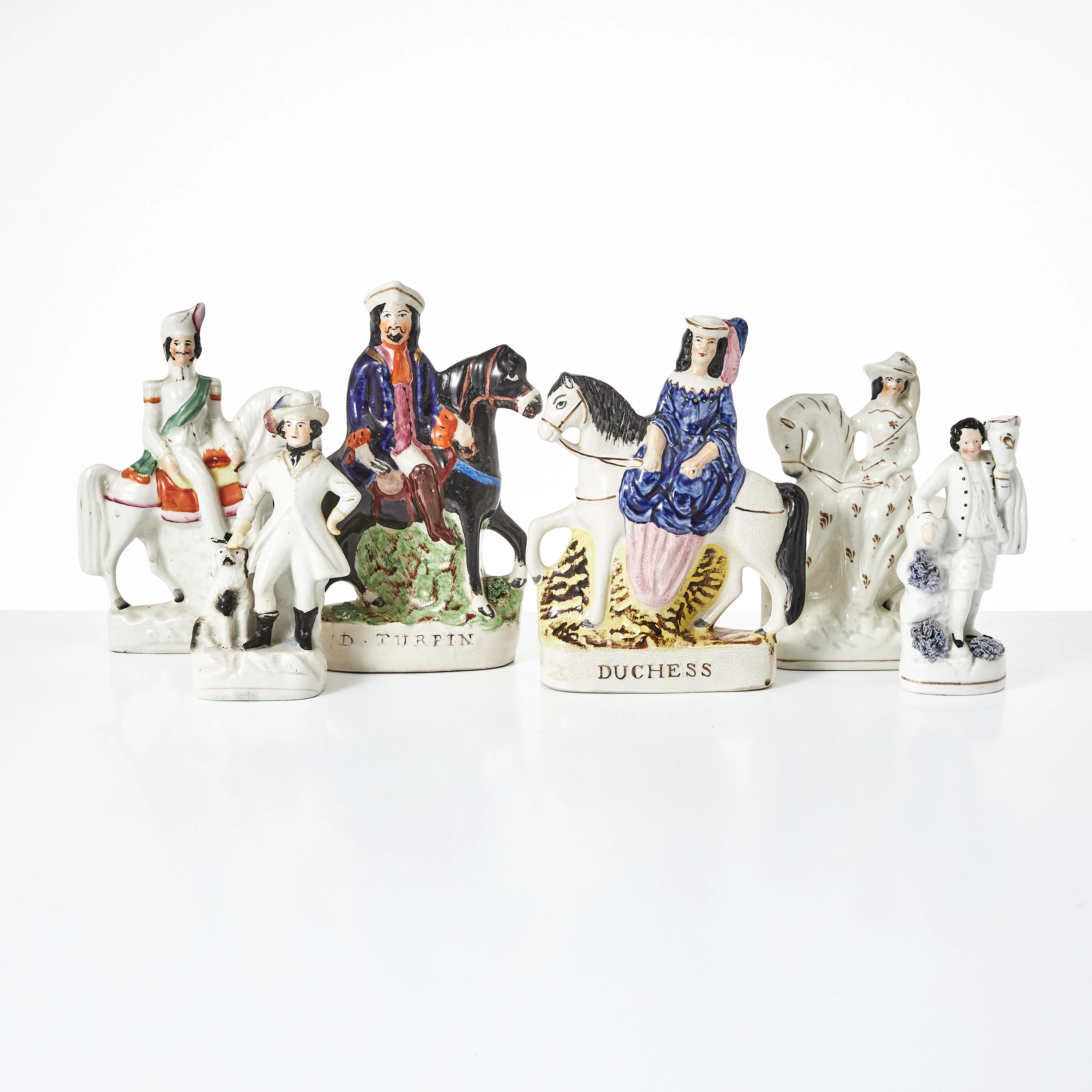FIGURINER, 5 st., flintgods, England, Staffordshire, Viktorianska