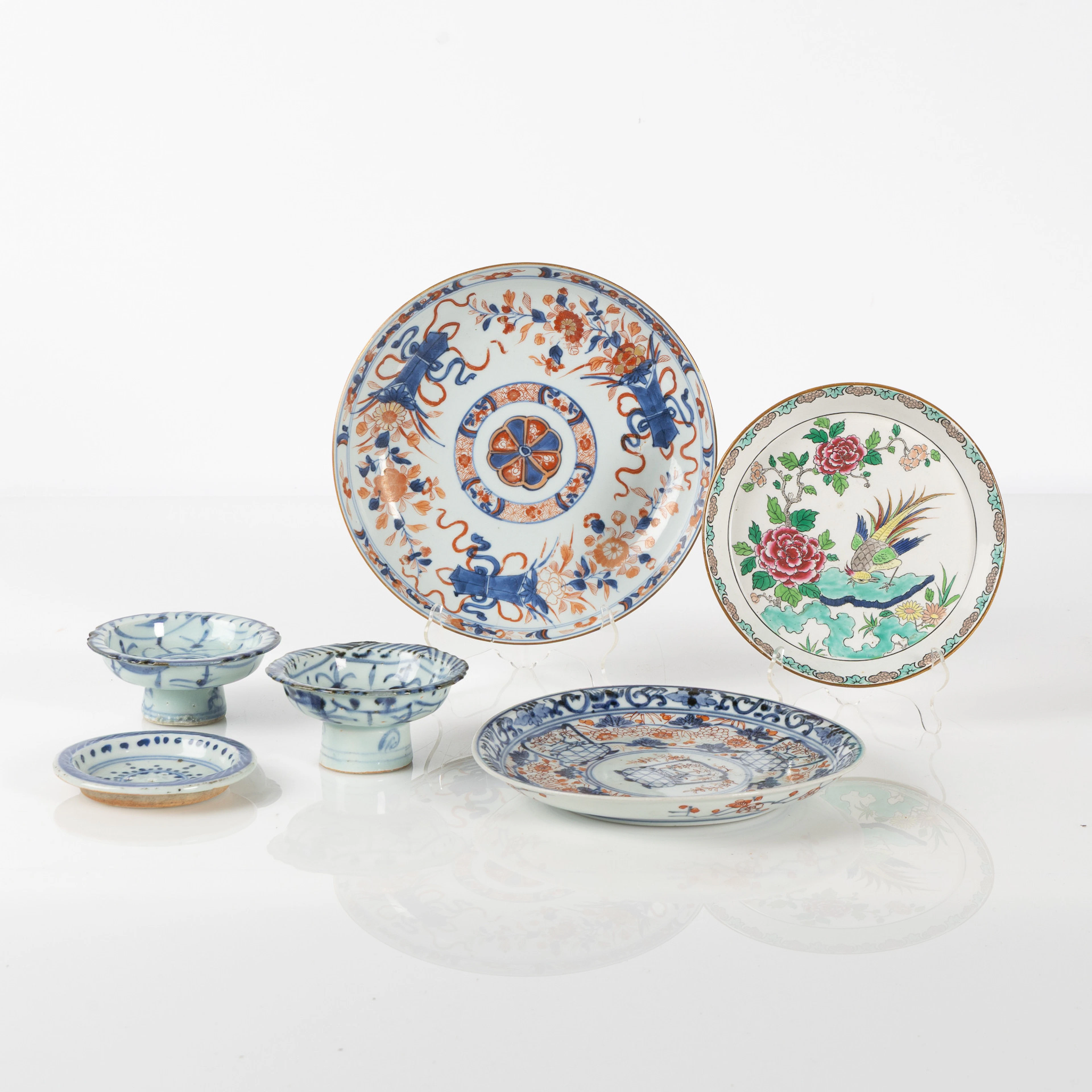 TALLRIKAR, mm, 6 delar, bl a Kina, porslin, 1800-tal.