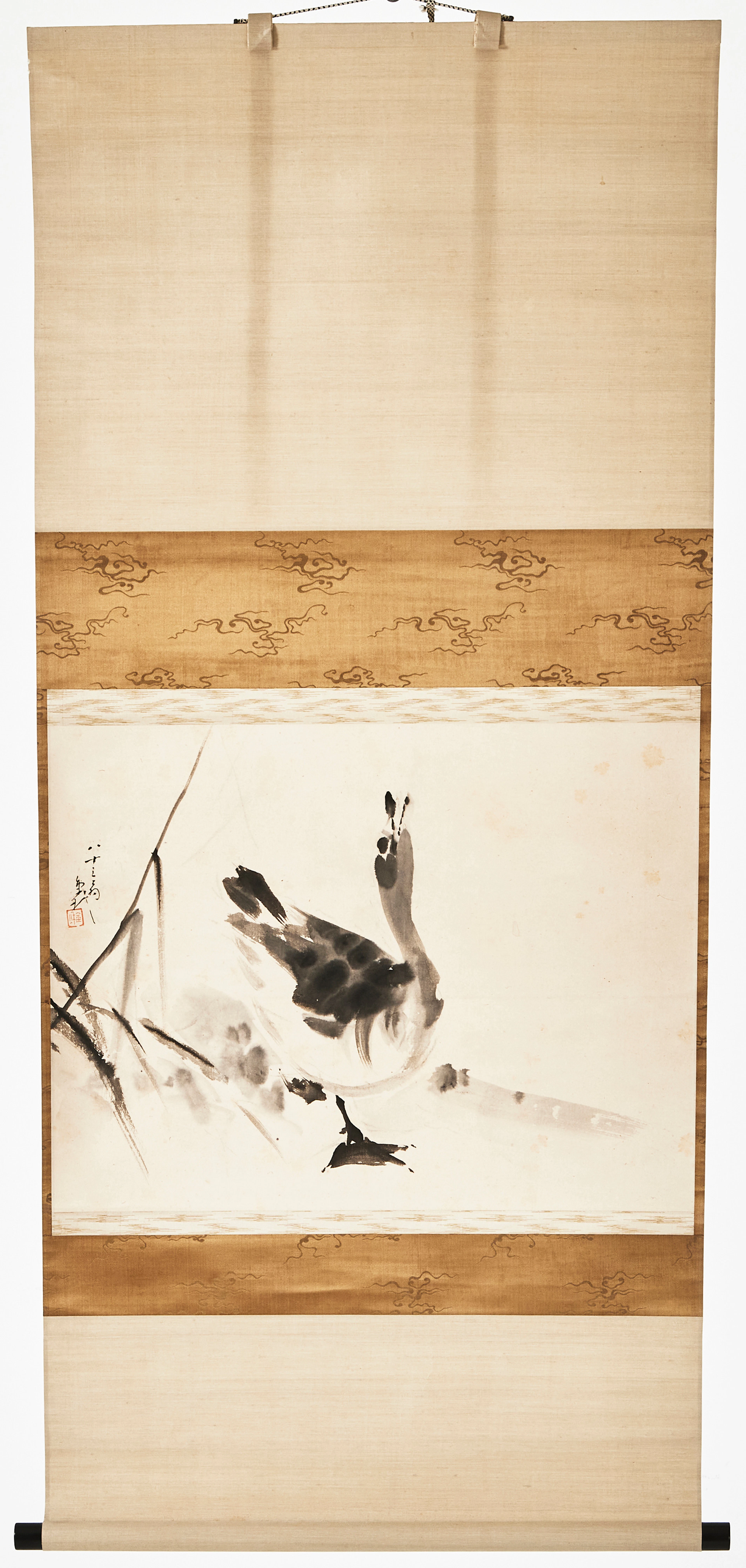 RULLMÅLNING, Kina/Japan, 1900-tal, motiv av and.