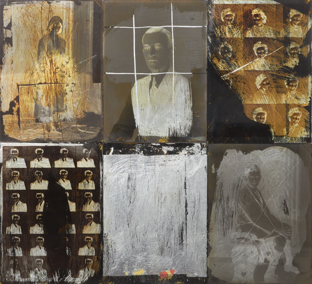 MIKAEL LUNDBERG (1952-). 6 st, mixed media, glasnegativ, signerade a tergo.