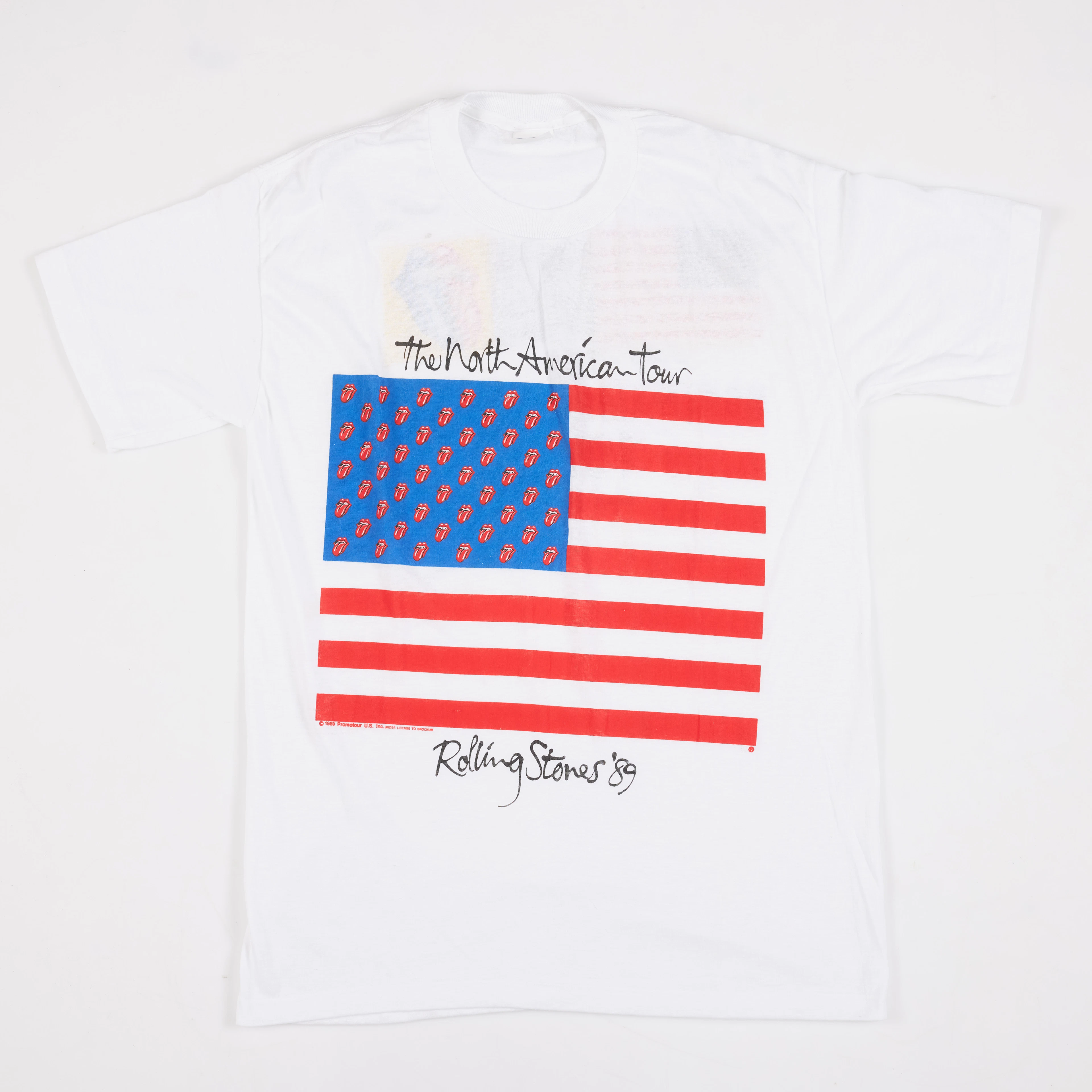 ROLLING STONES, "The North American Tour 89" konsert/turné t-shirt.