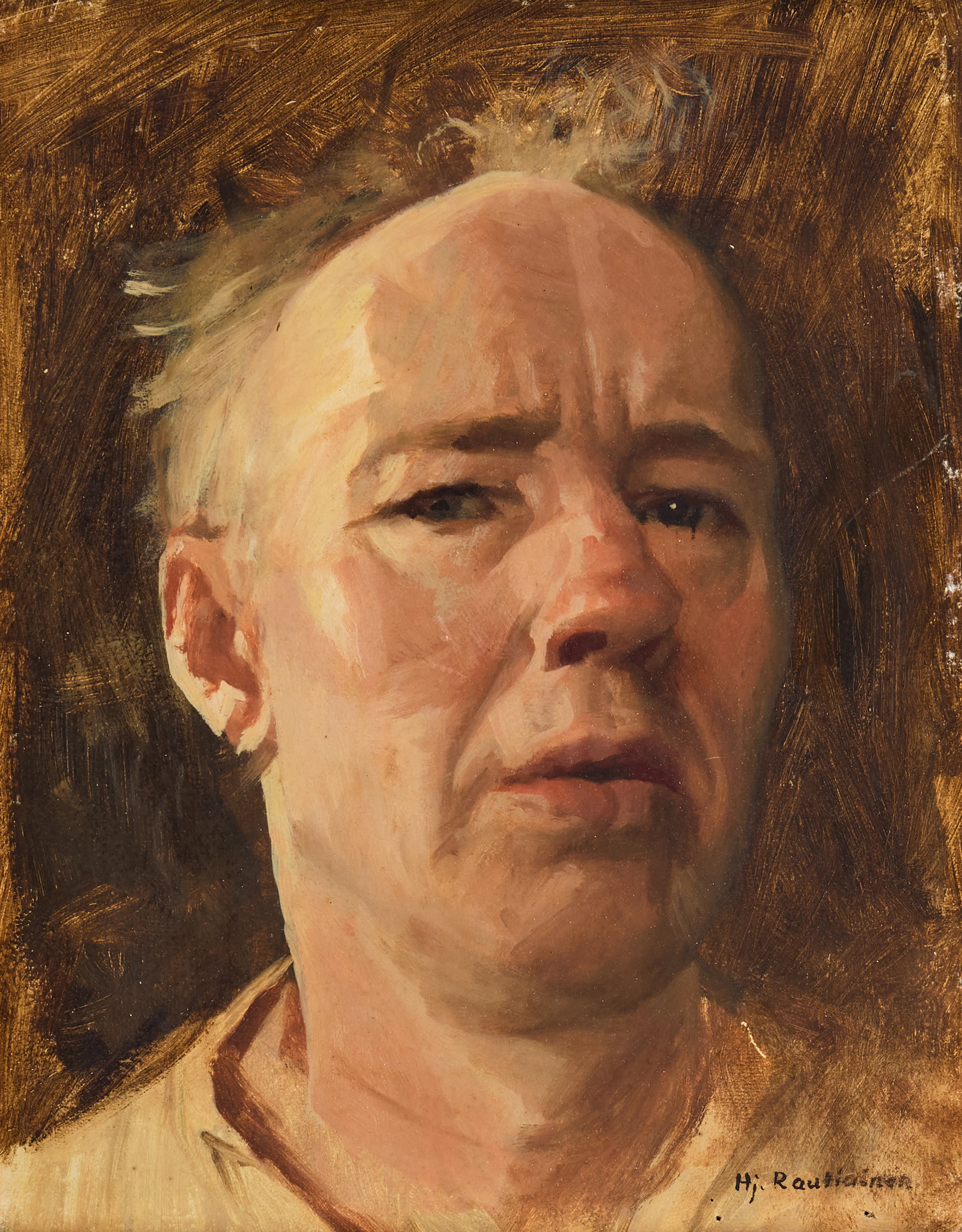 HJALMAR RAUTIAINEN. Självporträtt.