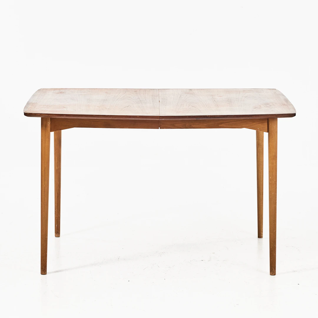 MATBORD, 1960-tal, bordsskiva fanérad i teak, ben i bok.