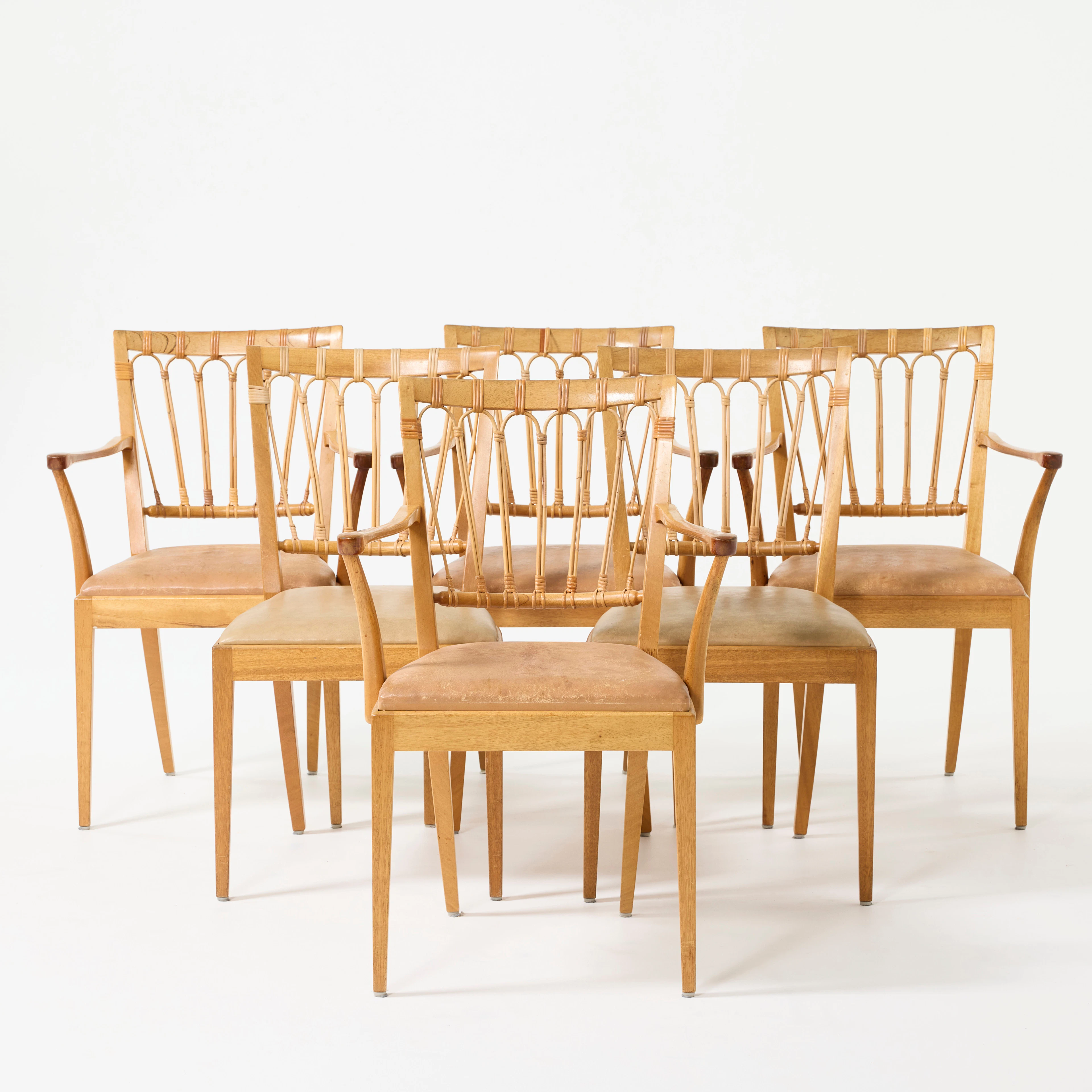 JOSEF FRANK. Stolar, sex stycken, varav fyra med karm, Firma Svenskt