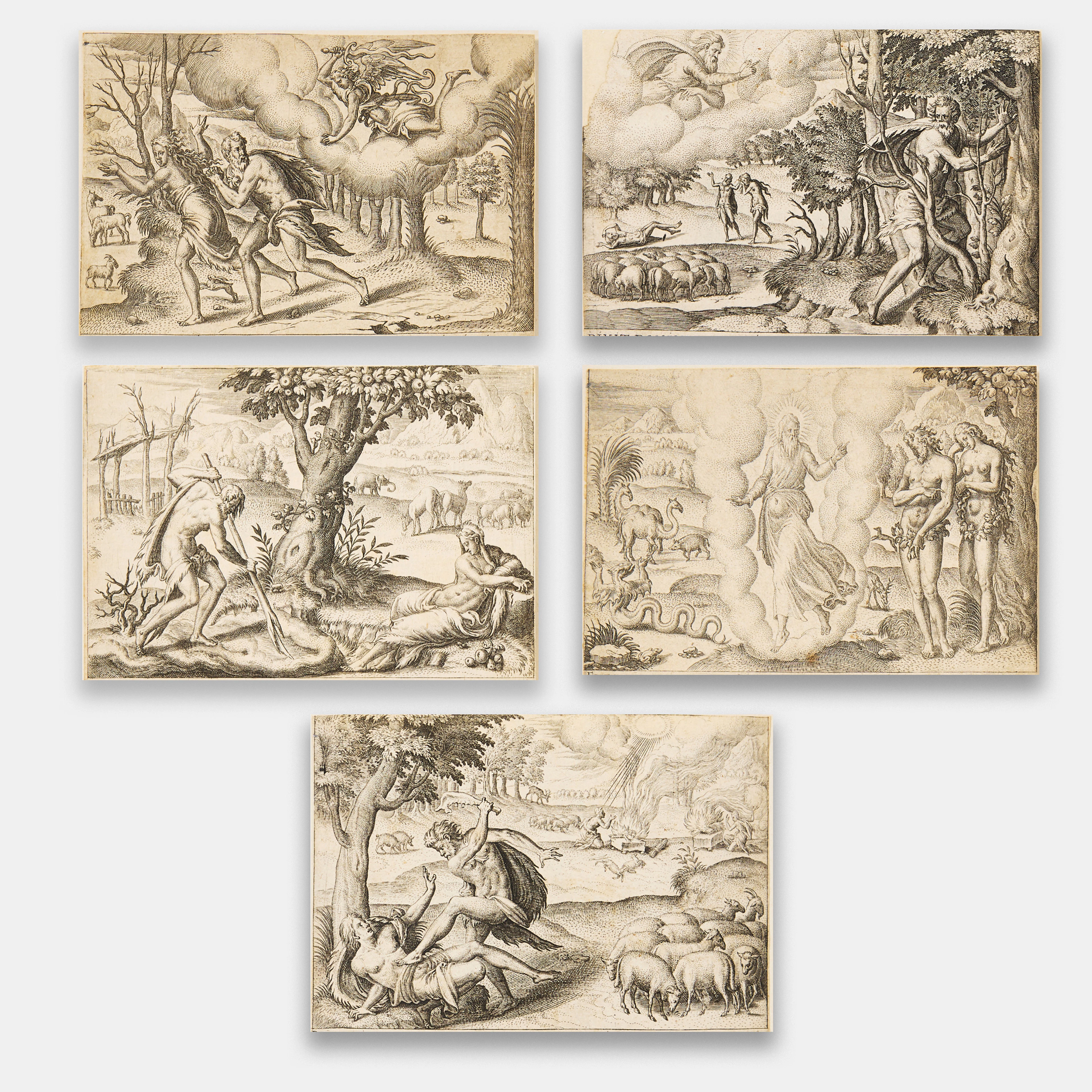 ÉTIENNE DELAUNE (FRANCE 1518/1519-CIRCA 1583) AFTER. "Scenes from Genesis".