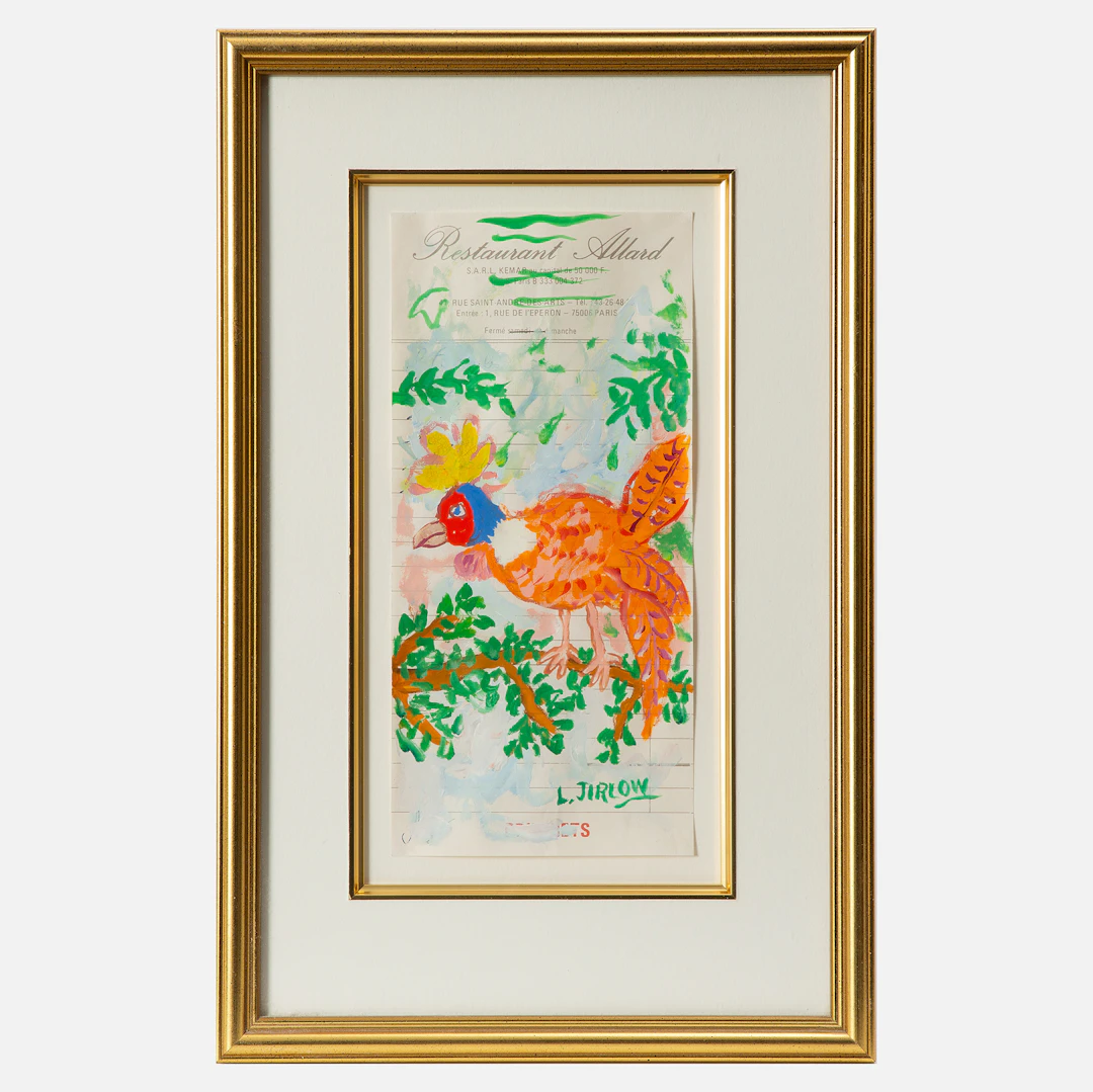 LENNART JIRLOW. Fågel på gren.