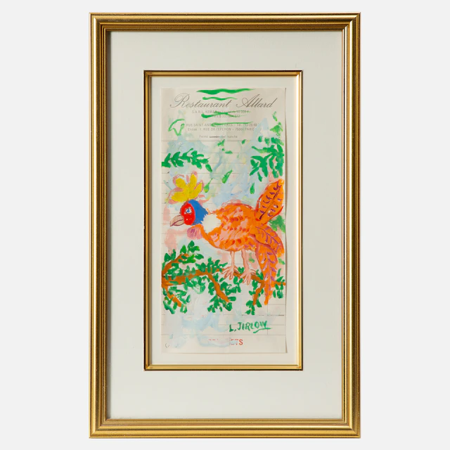 LENNART JIRLOW. Fågel på gren.