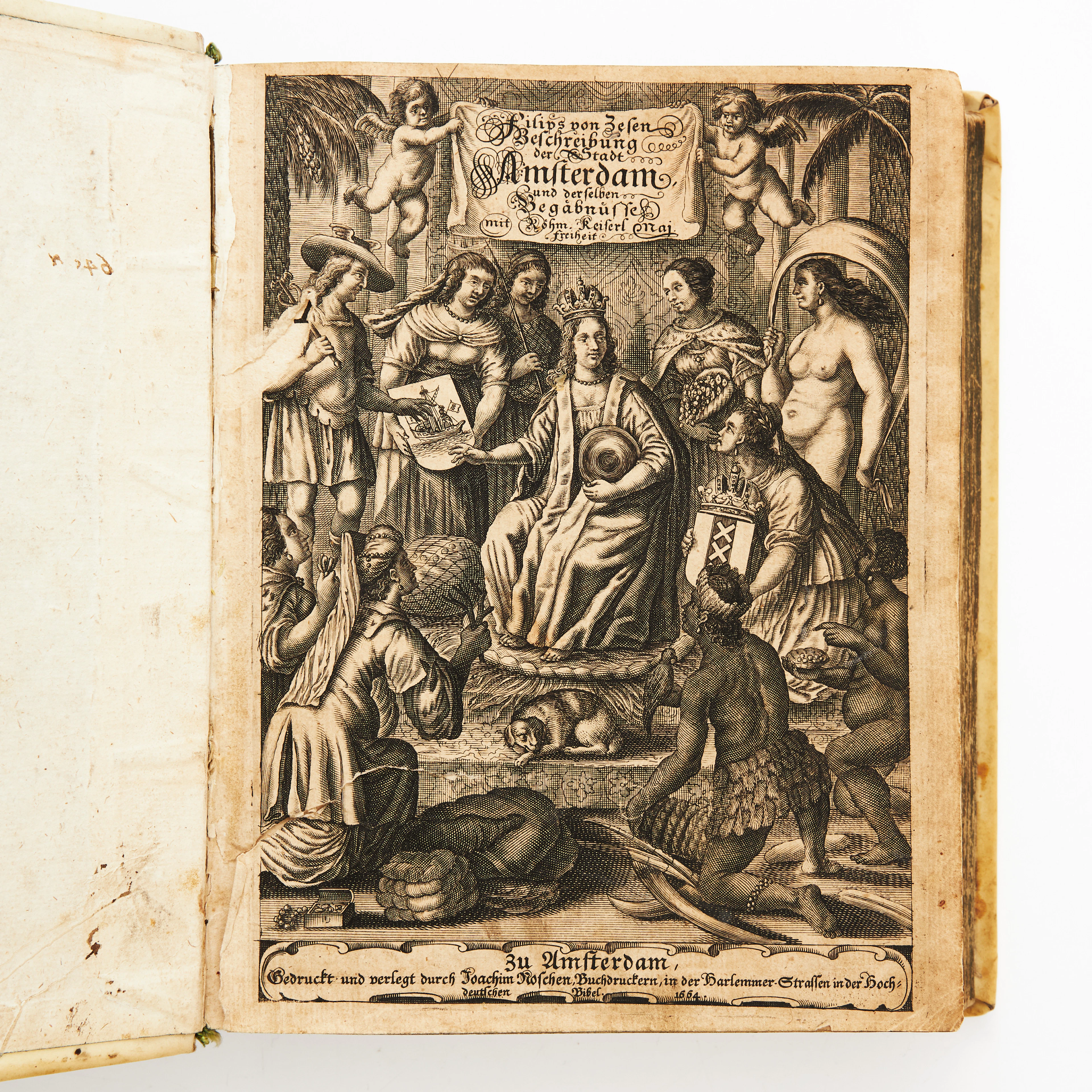 VON ZESEN, BESCHREIBUNG DER STADT AMSTERDAM, KOPPARSTICK, 1664.