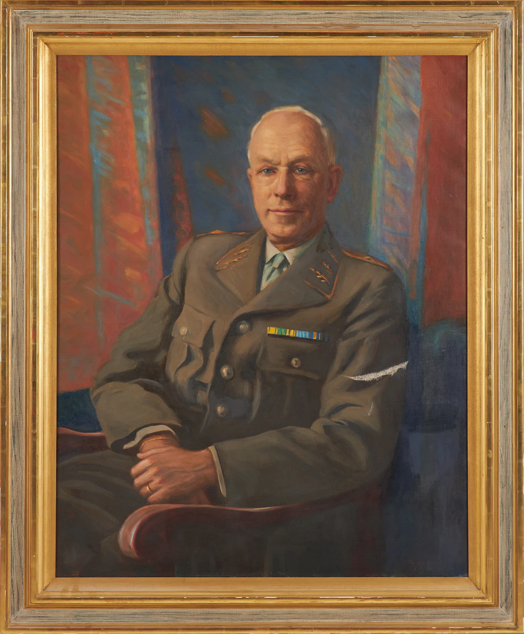 ROBERT LÖFGREN. Porträtt Gustav Åkerman, olja på duk, cop efter Gunne
