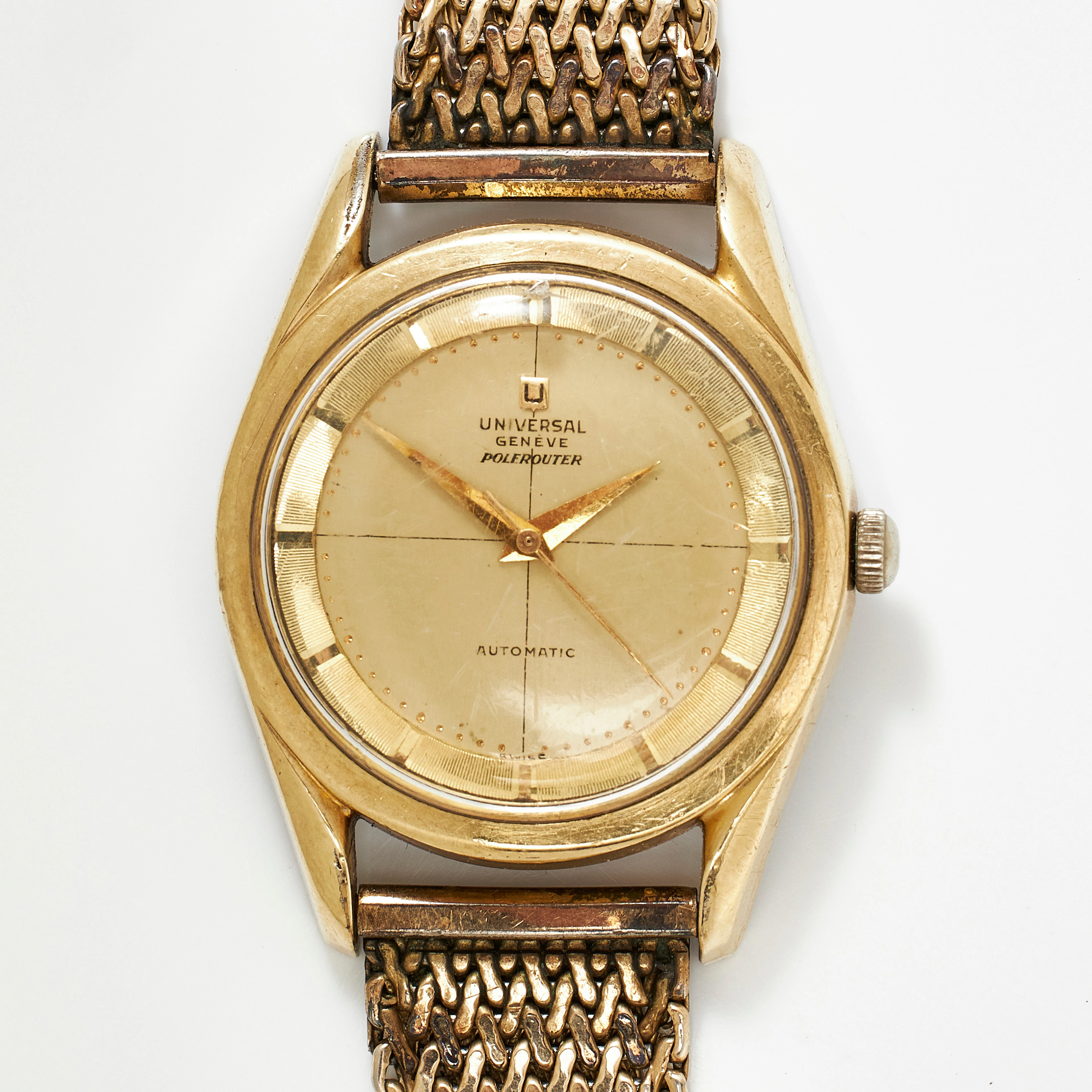 UNIVERSAL, Genève, Polerouter (Swiss), armbandsur, 35 mm, guld på