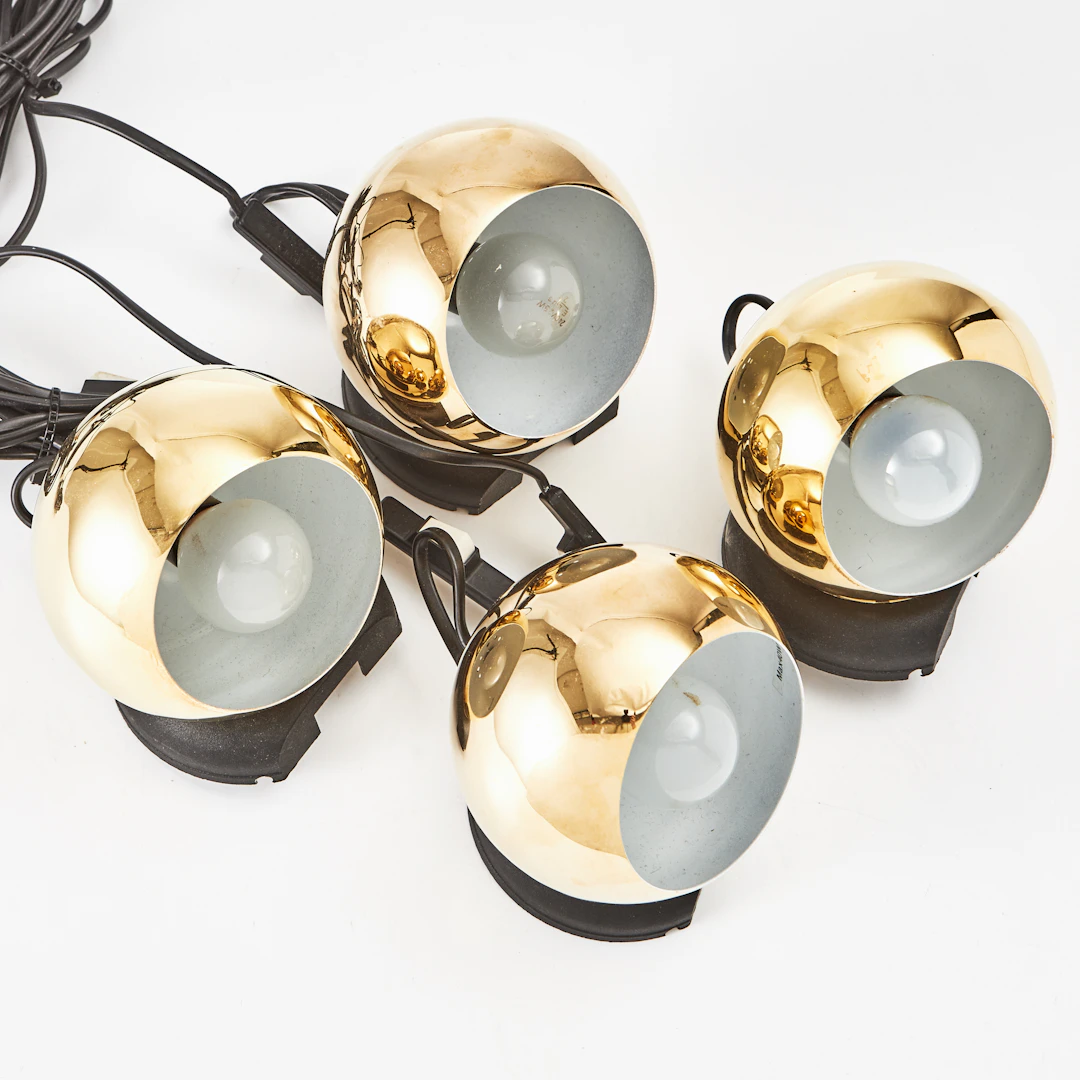 VÄGGLAMPOR, 4 st, "Magnetlampan", delvis etikettmärkta, Artilux, 1960/70-ta.