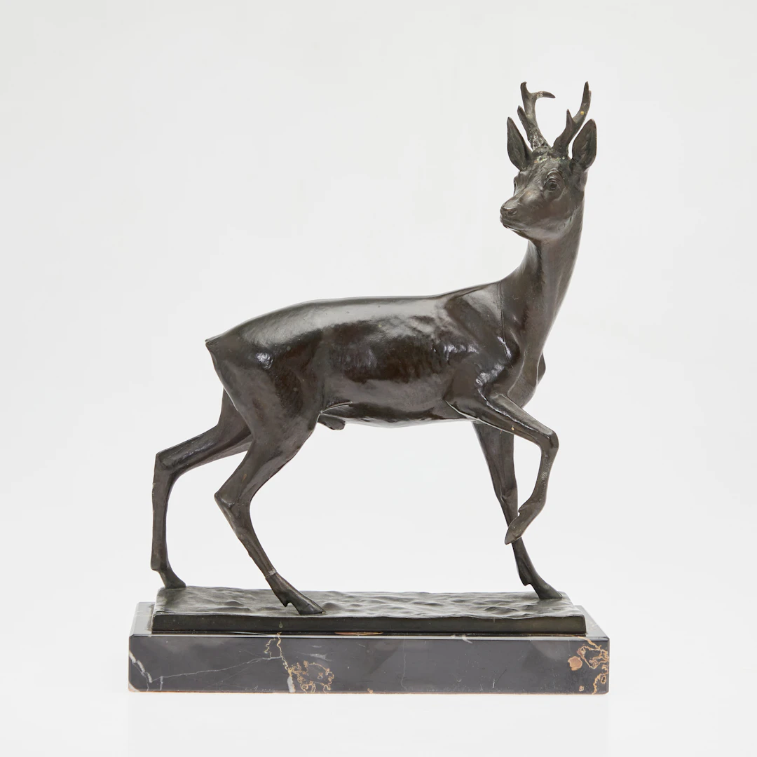 FRITZ DILLER. Rehbock, Skulptur / Figur, Bronze, 1920.