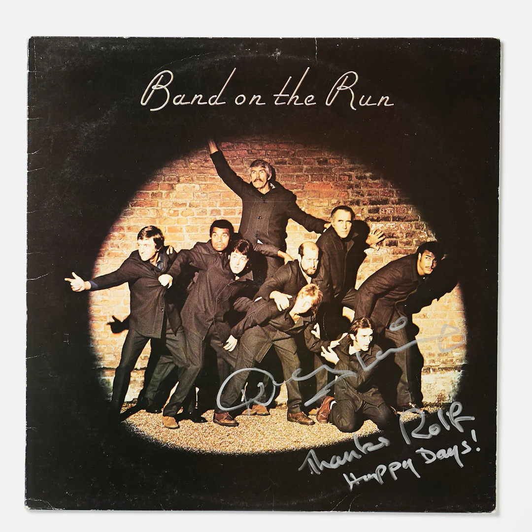 DENNY LAINE, (Paul Mccartney & Wings), signerad skiva, Lpn "Band on