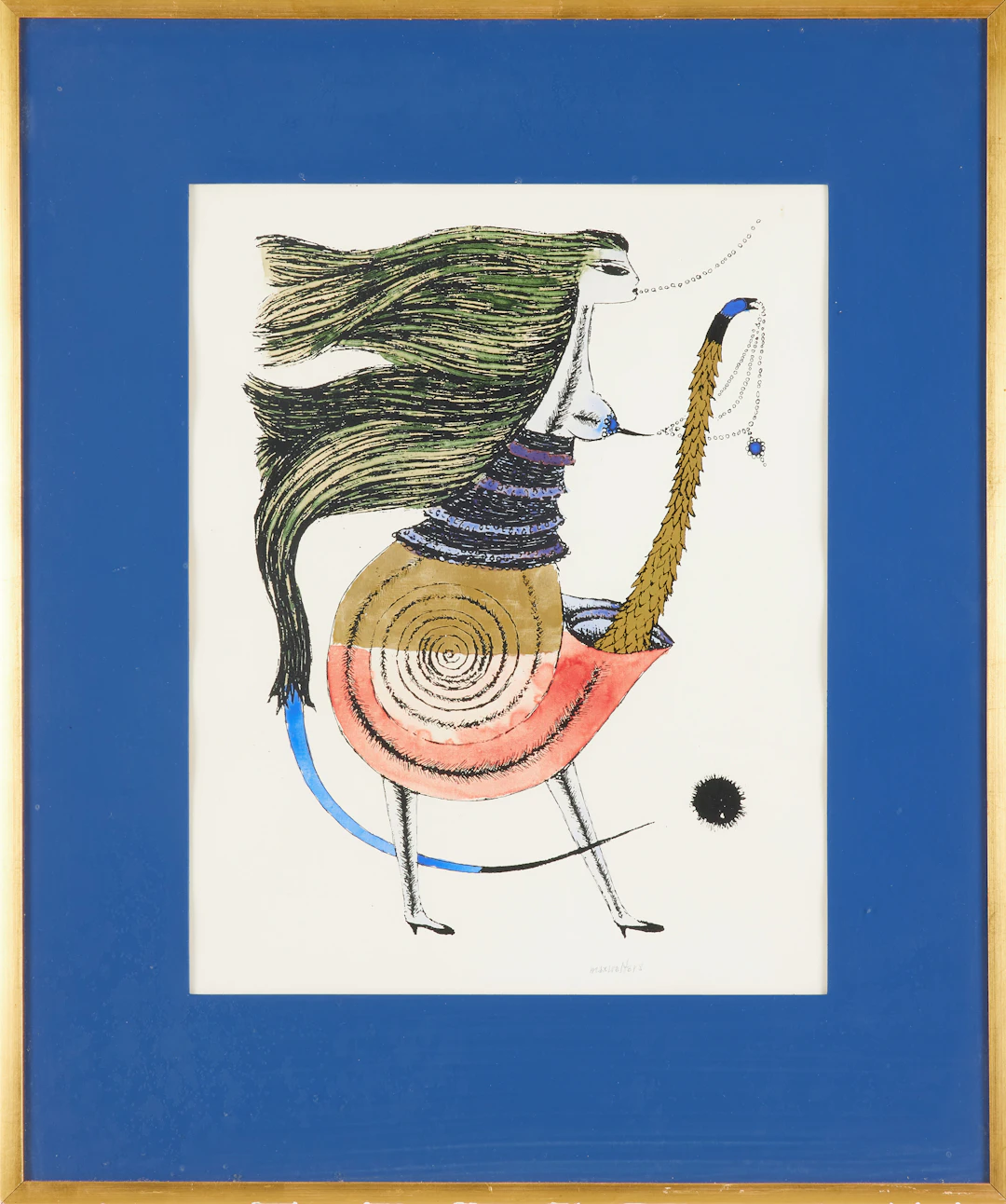 MAX WALTER SVANBERG. Komposition, grafiskt blad, signerad.