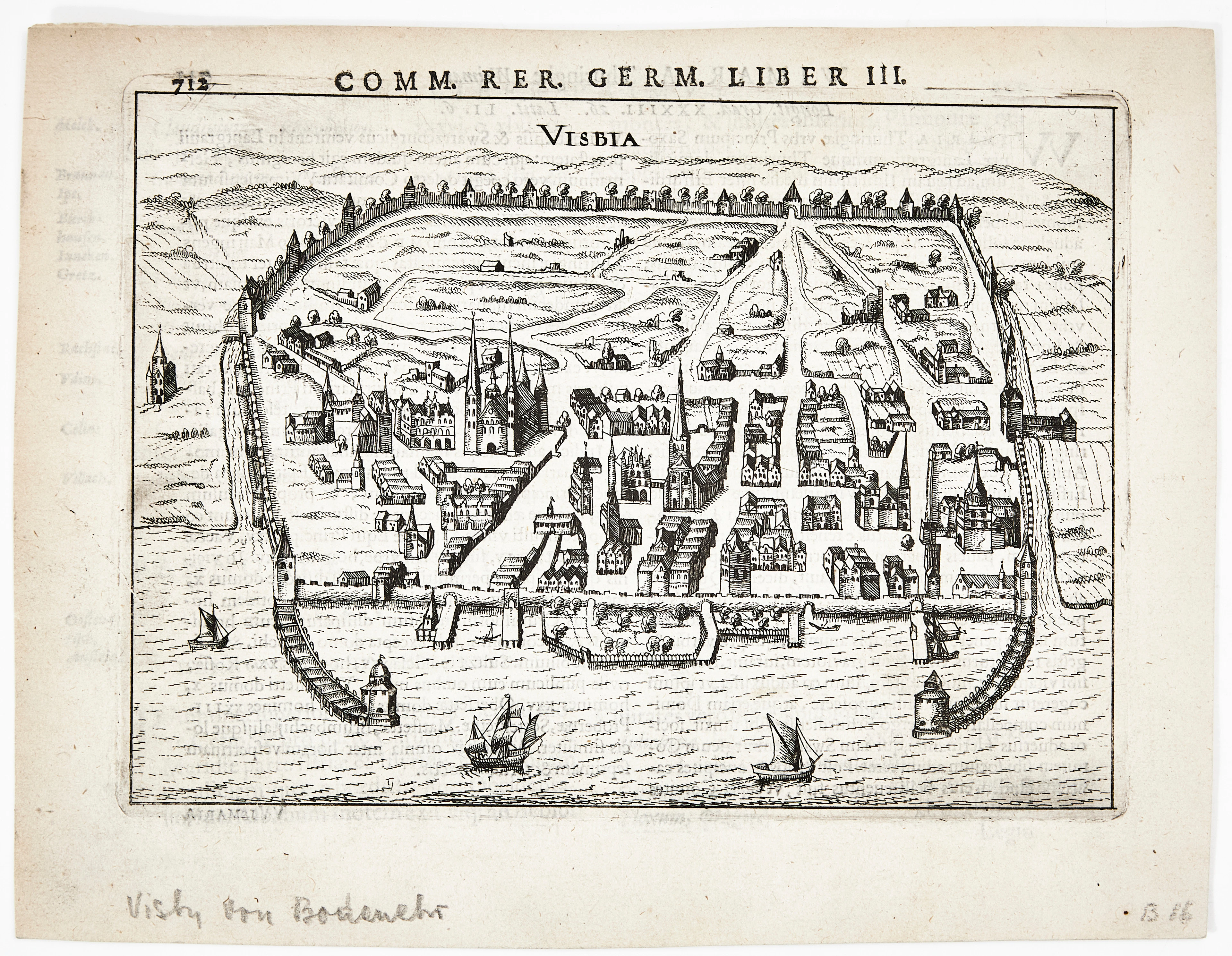 VY ÖVER VISBY av BERTIUS, CA 1617.