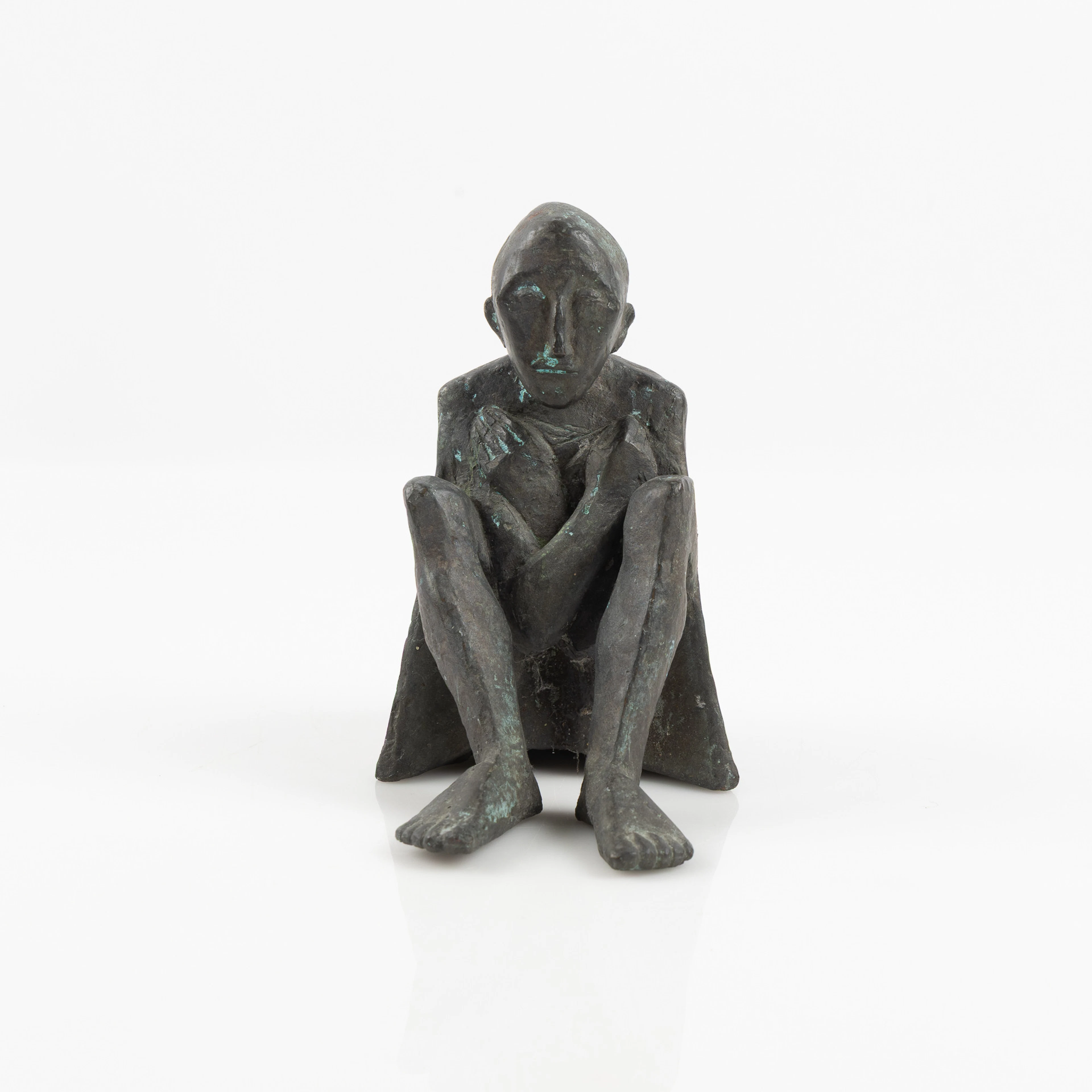 WALDEMAR OTTO. Skulptur, "Hiob", brons, monogramsignerad samt numrerad