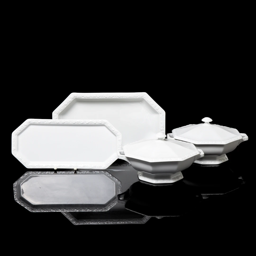 ROSENTHAL, 4 dlr, "Maria Classic Rose White", terriner med lock samt
