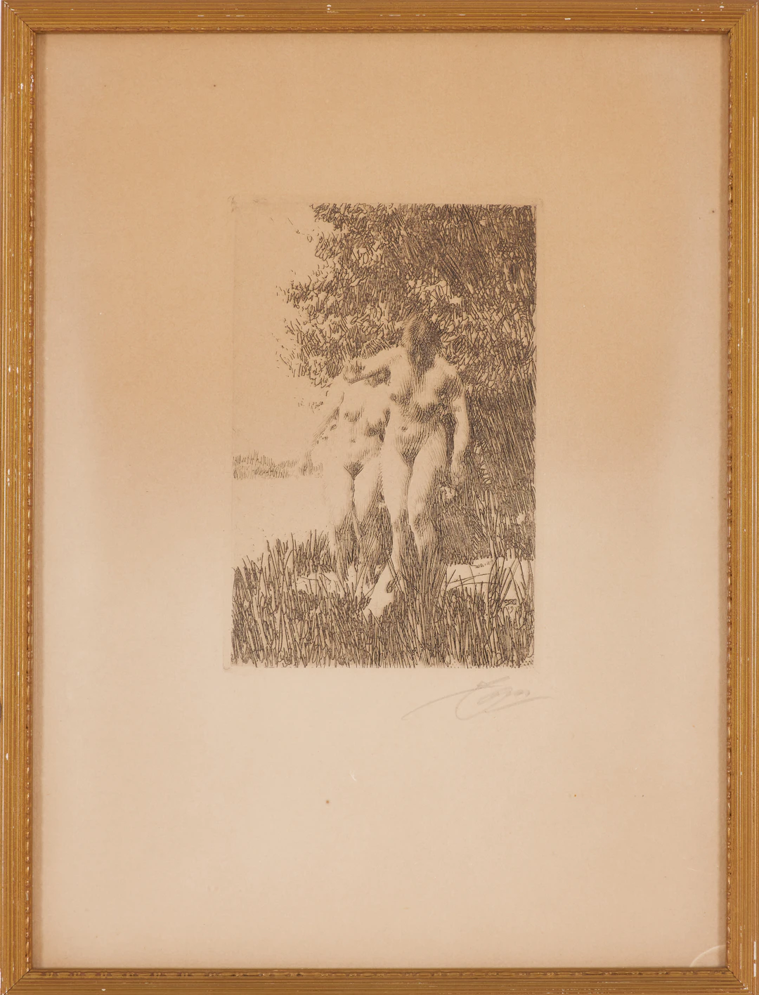 ANDERS ZORN. "Al", etsning, signerad och daterad 1917 i trycket, signerad