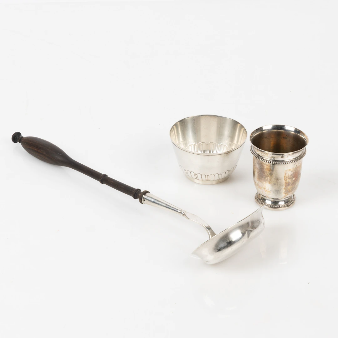 BÄGARE, SKÅL & SOPPSLEV, 1800- / 1900-tal, silver.