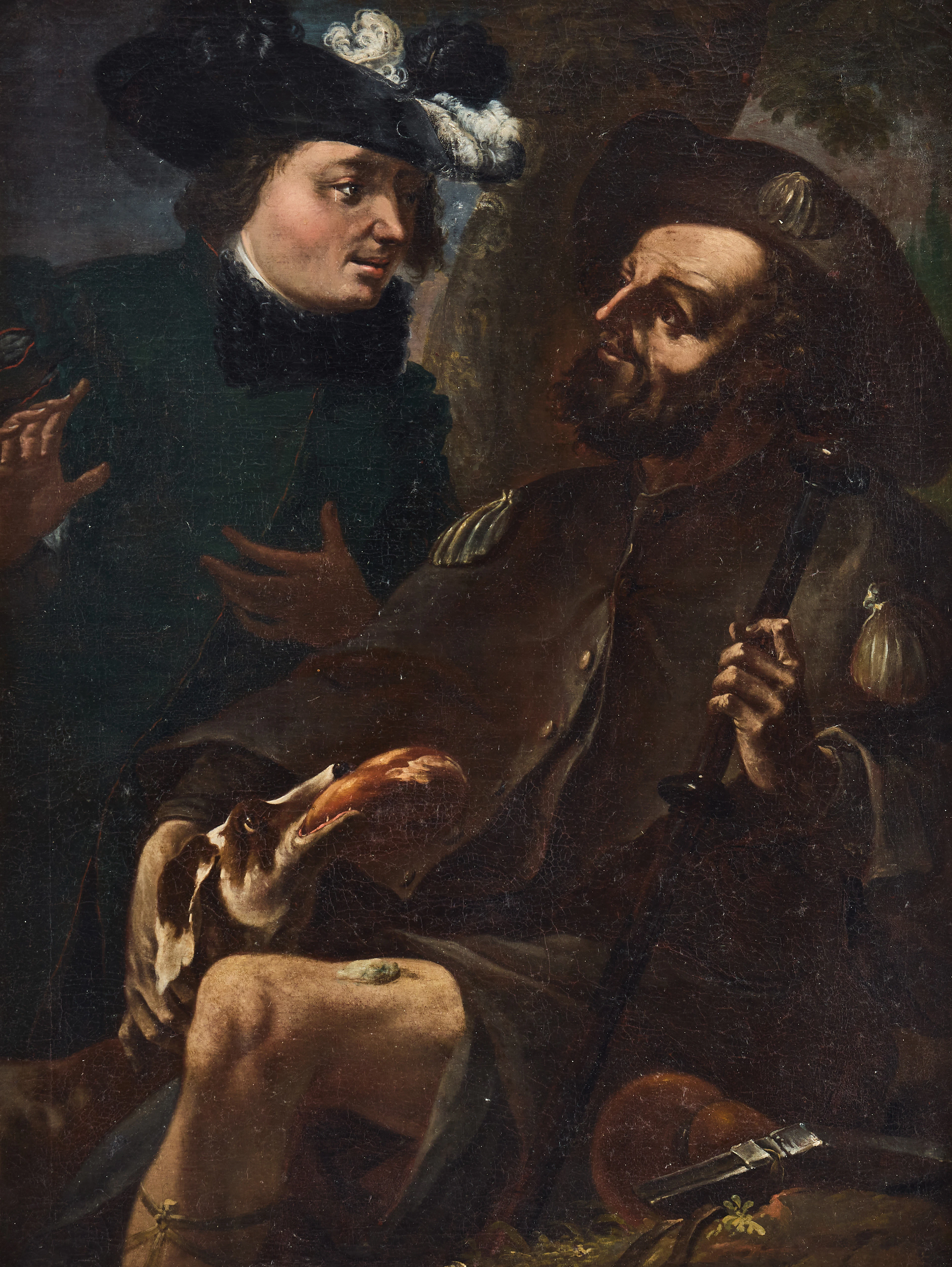 VENETIAN SCHOOL, CA. 1740. Saint Roch assisted by a nobleman Gottardo