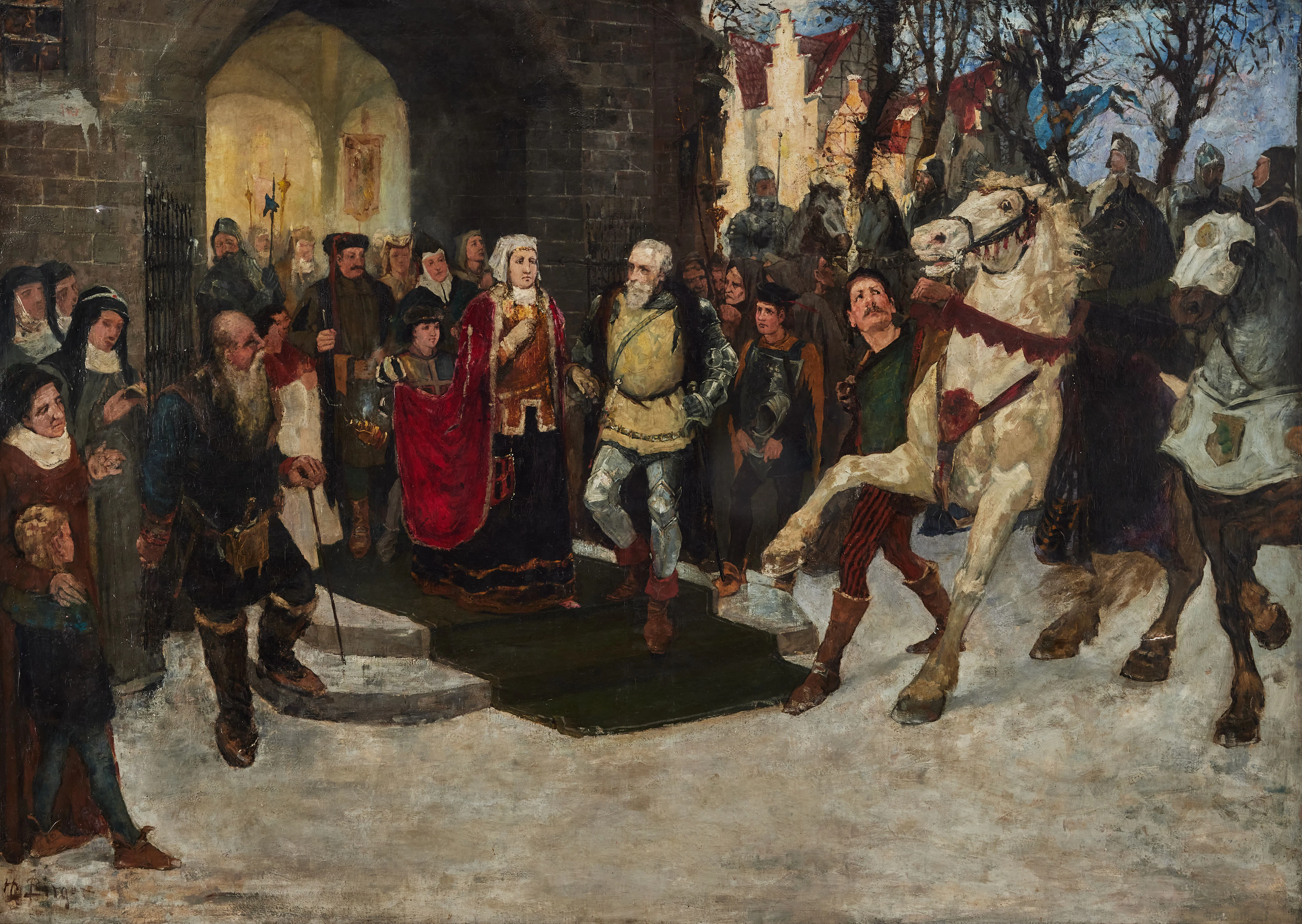HUGO BIRGER (1854-1887). "Sten Sture frigifver den danska drottningen