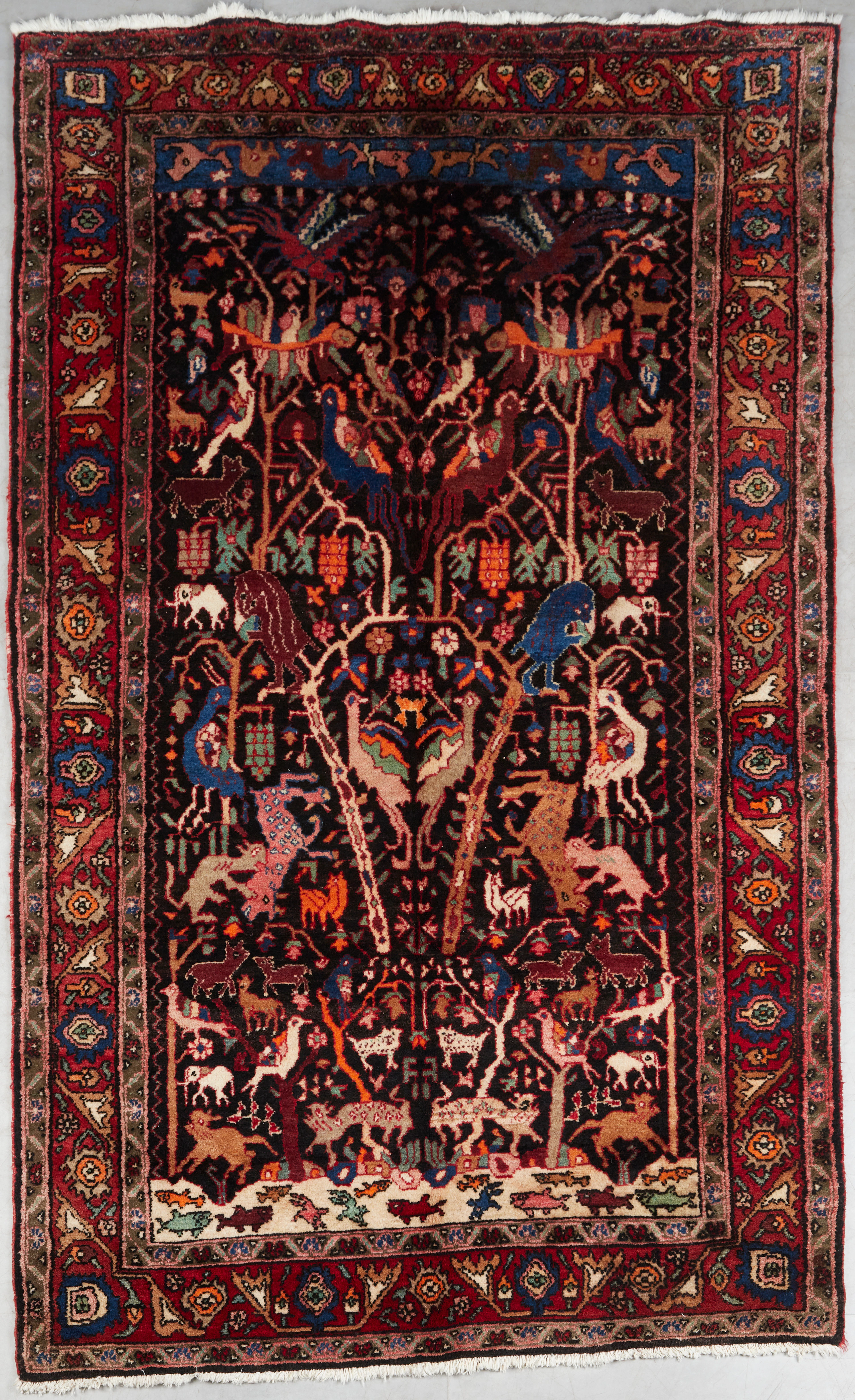 ahawand / Malayer, Jagdmotiv, 260x155cm, Wolle auf Baumwolle, 1970er