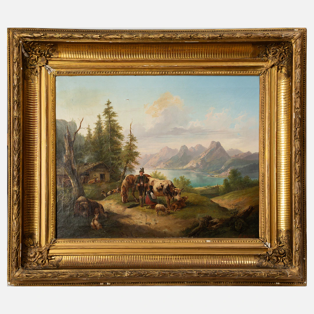 EDUARD BOEHM. Olja på duk, signerad, 1800-tal.