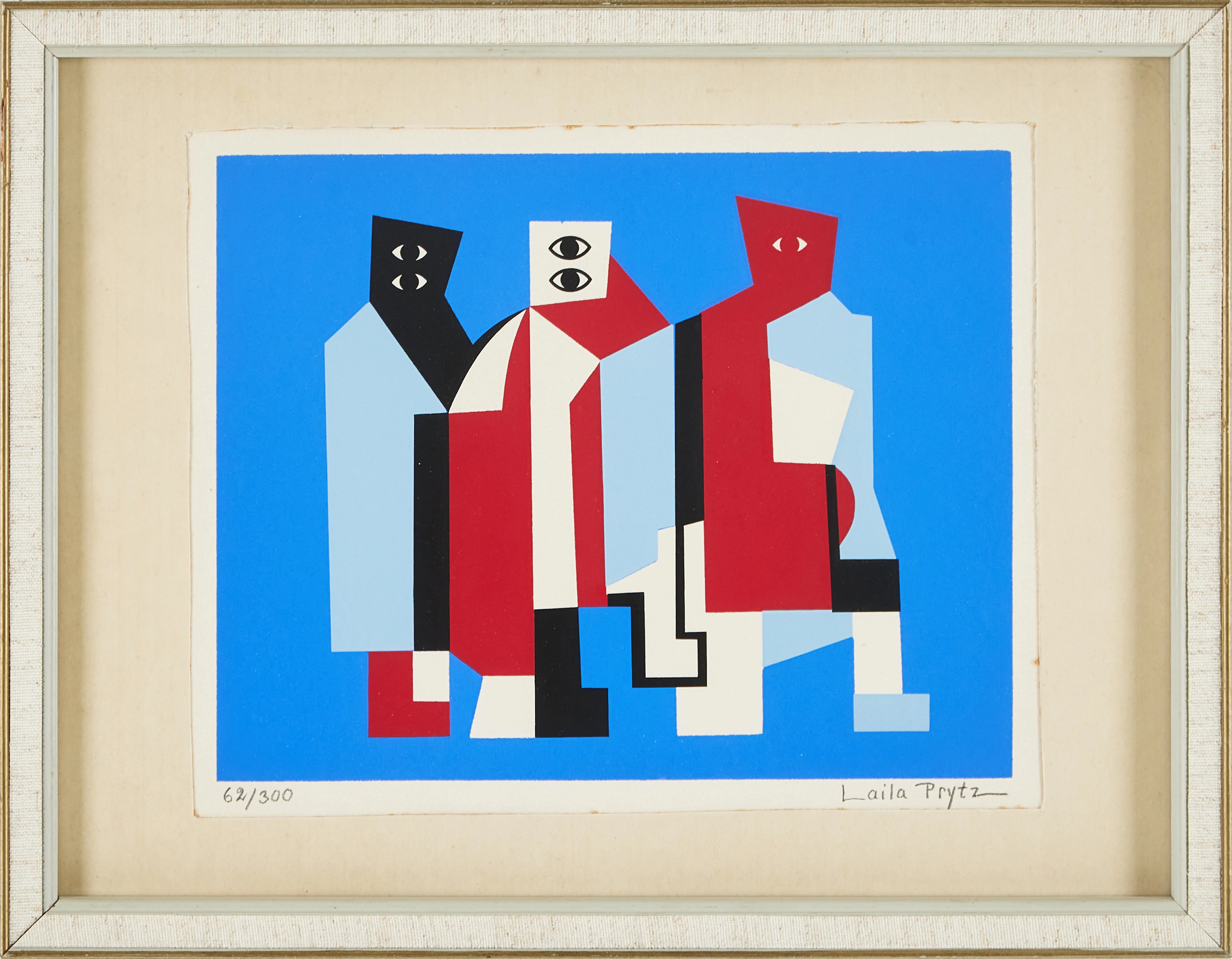 LAILA PRYTZ (1907-1982). Figurscen med tjurfäktning, gouache på papper
