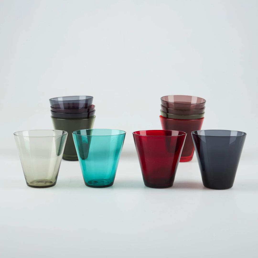 KAJ FRANCK. DRICKSGLAS, 12 st, "Kartio" 2744, och Toive-förpackning.