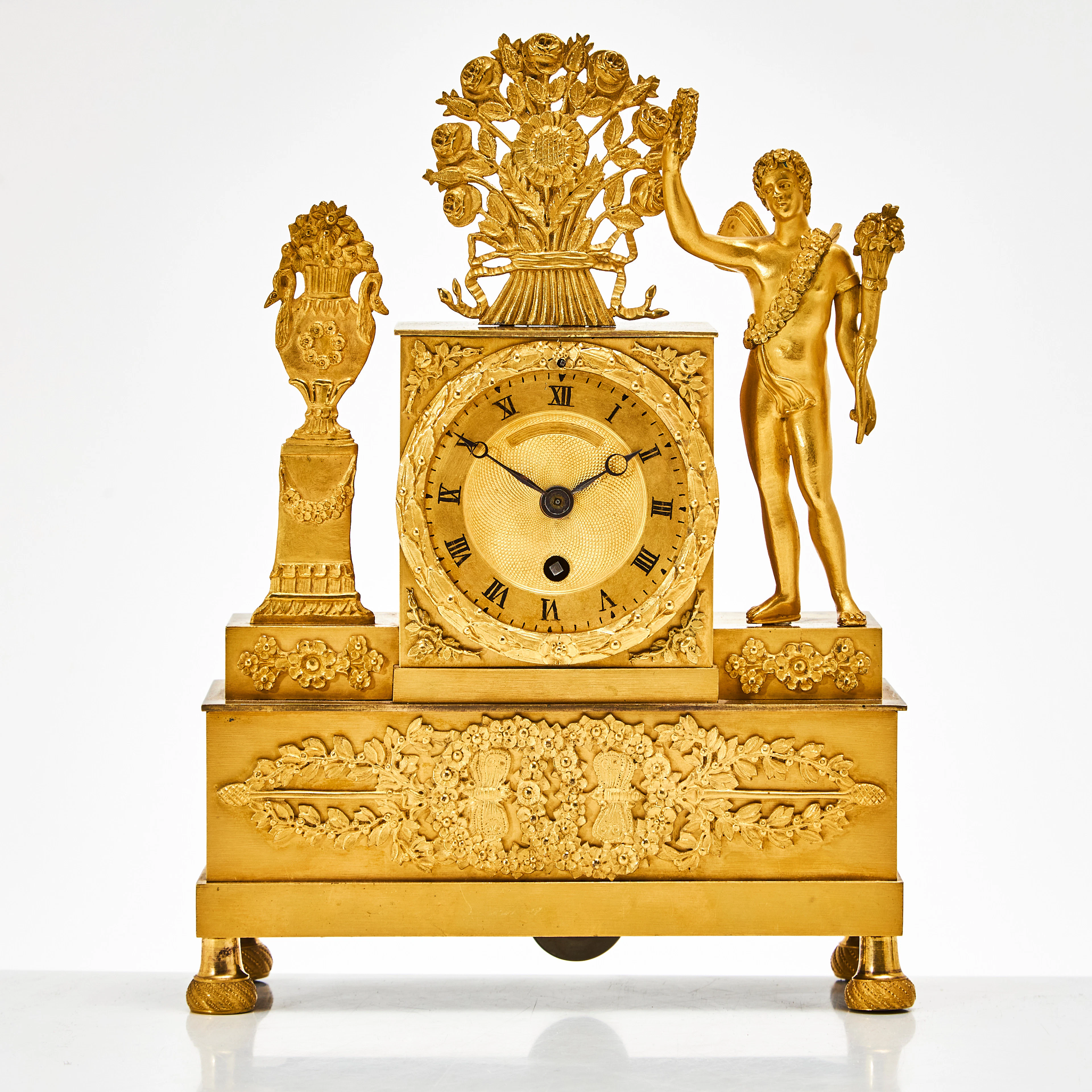 BORDSPENDYL, 1800-talets början, empire, urtavla med romerska siffror
