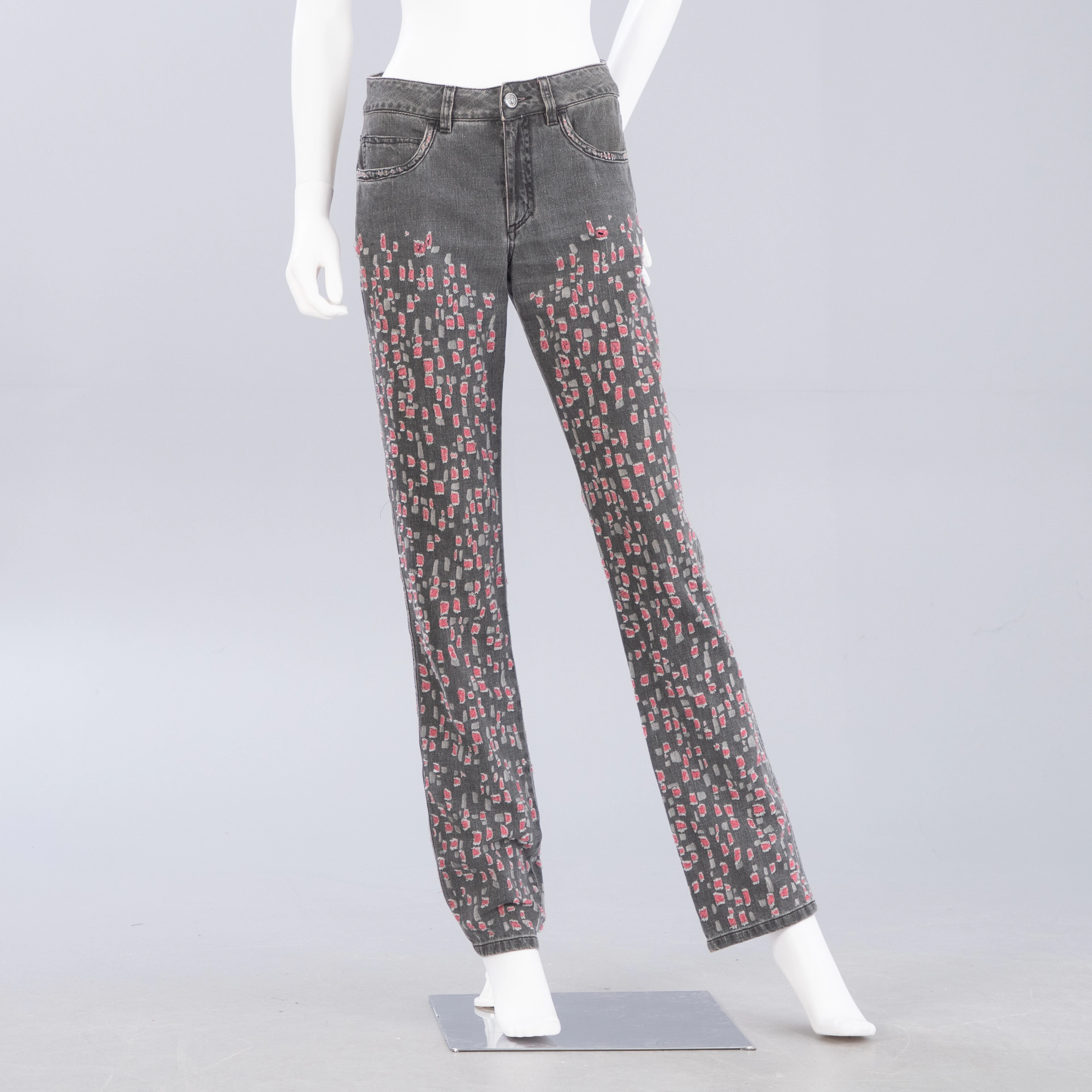 CHANEL. Jeans Hose in grau, Frühling 2011, FR 38.