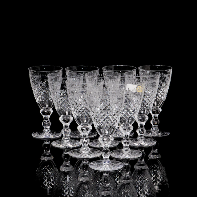 FRITZ KALLENBERG. VINGLAS, 10 st, "Elvira Madigan", glas, slipad dekor