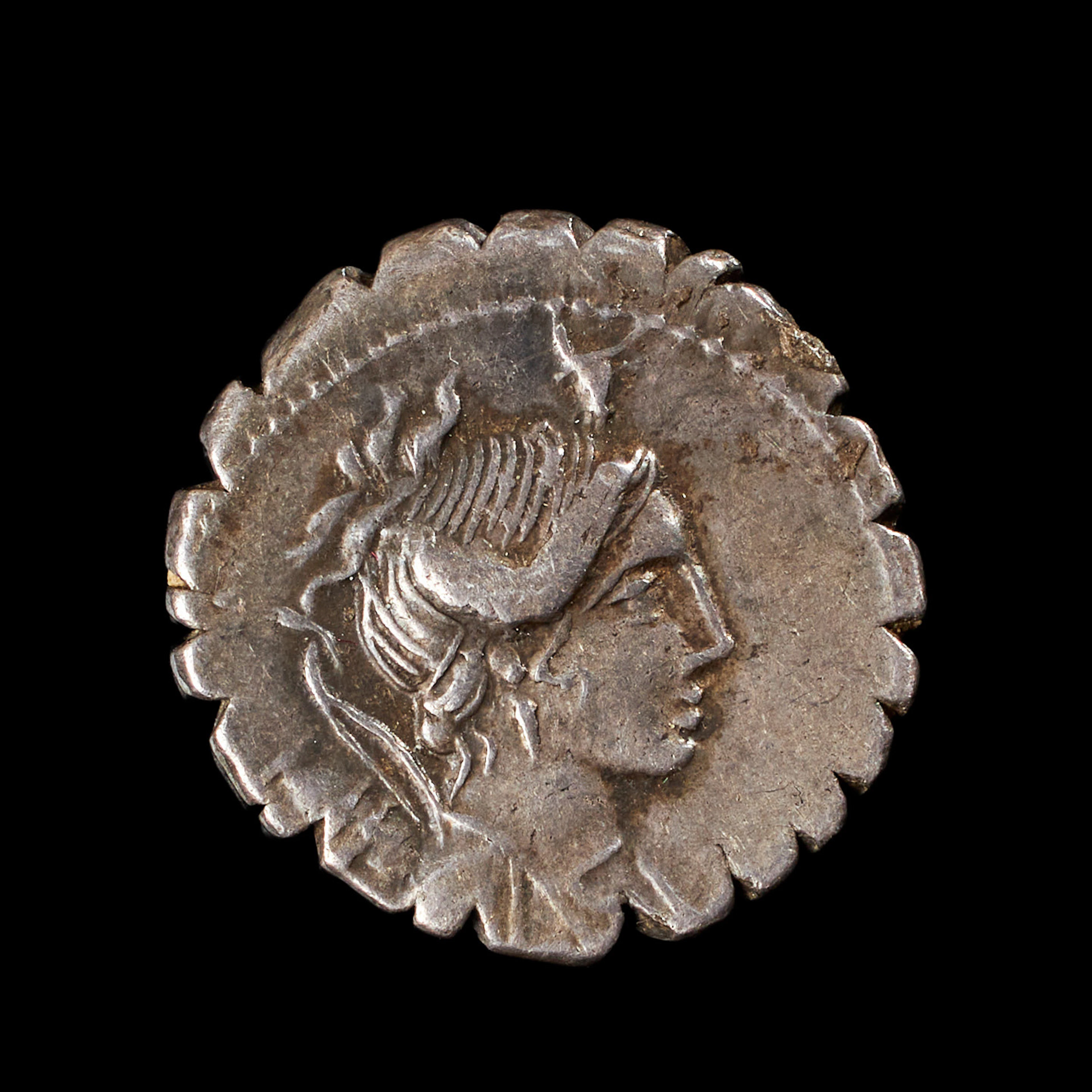 SILVERMYNT, romersk republik, A Postumius, denarius präglad i Rom