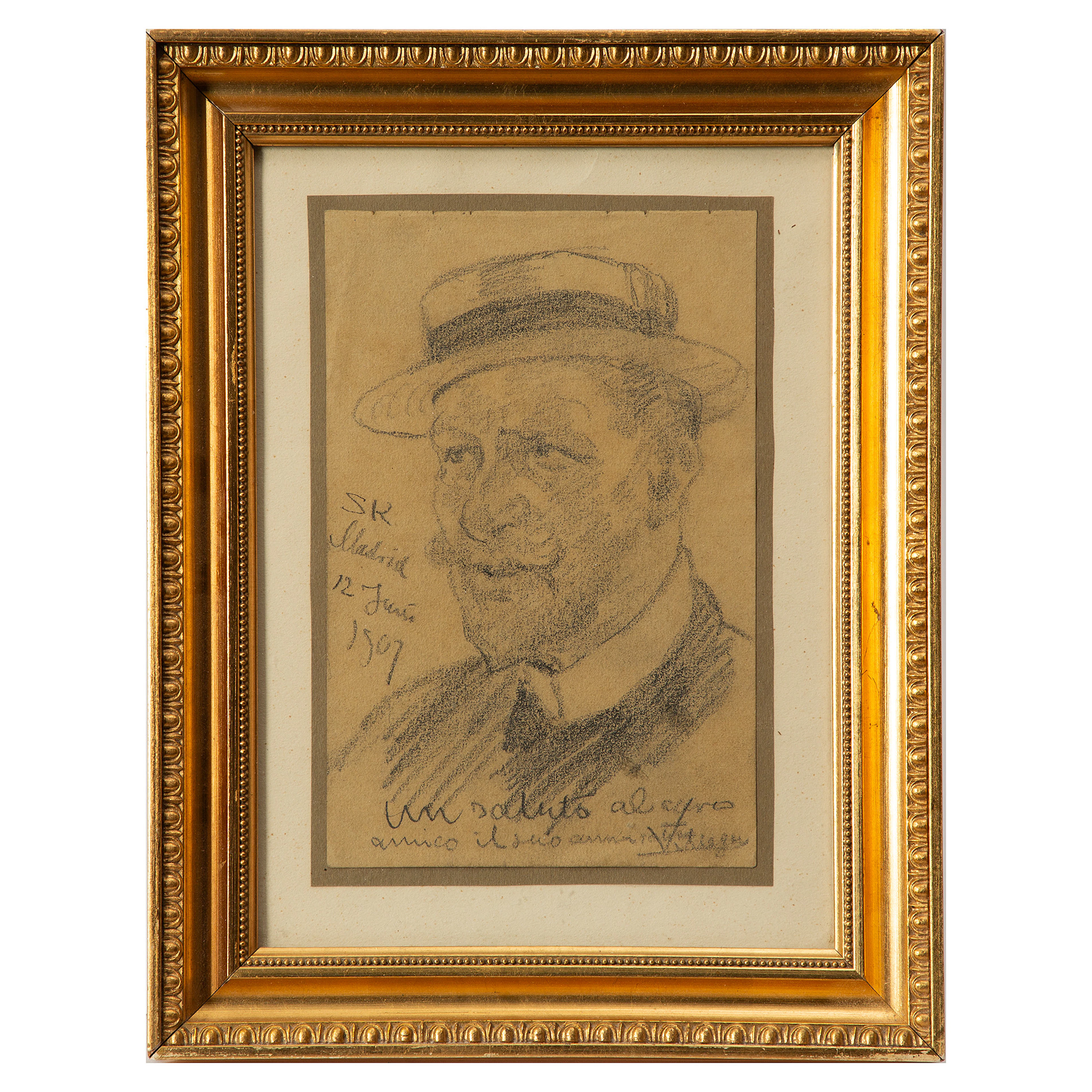 PEDER SEVERIN KRÖYER. Teckning, signerad och daterad 1907.