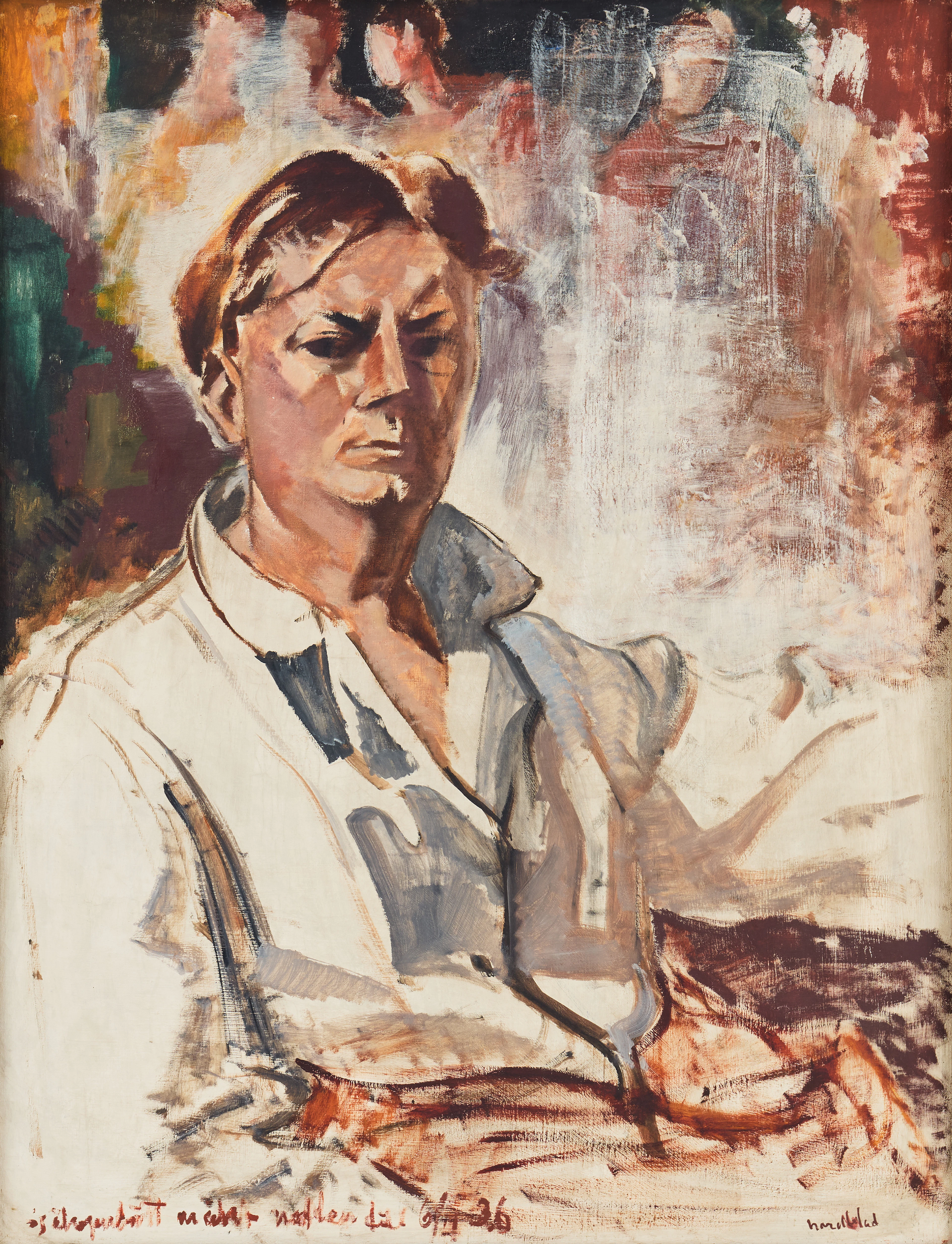GÖSTA NORDBLAD. ”Självporträtt målat natten till 6/4 36”.