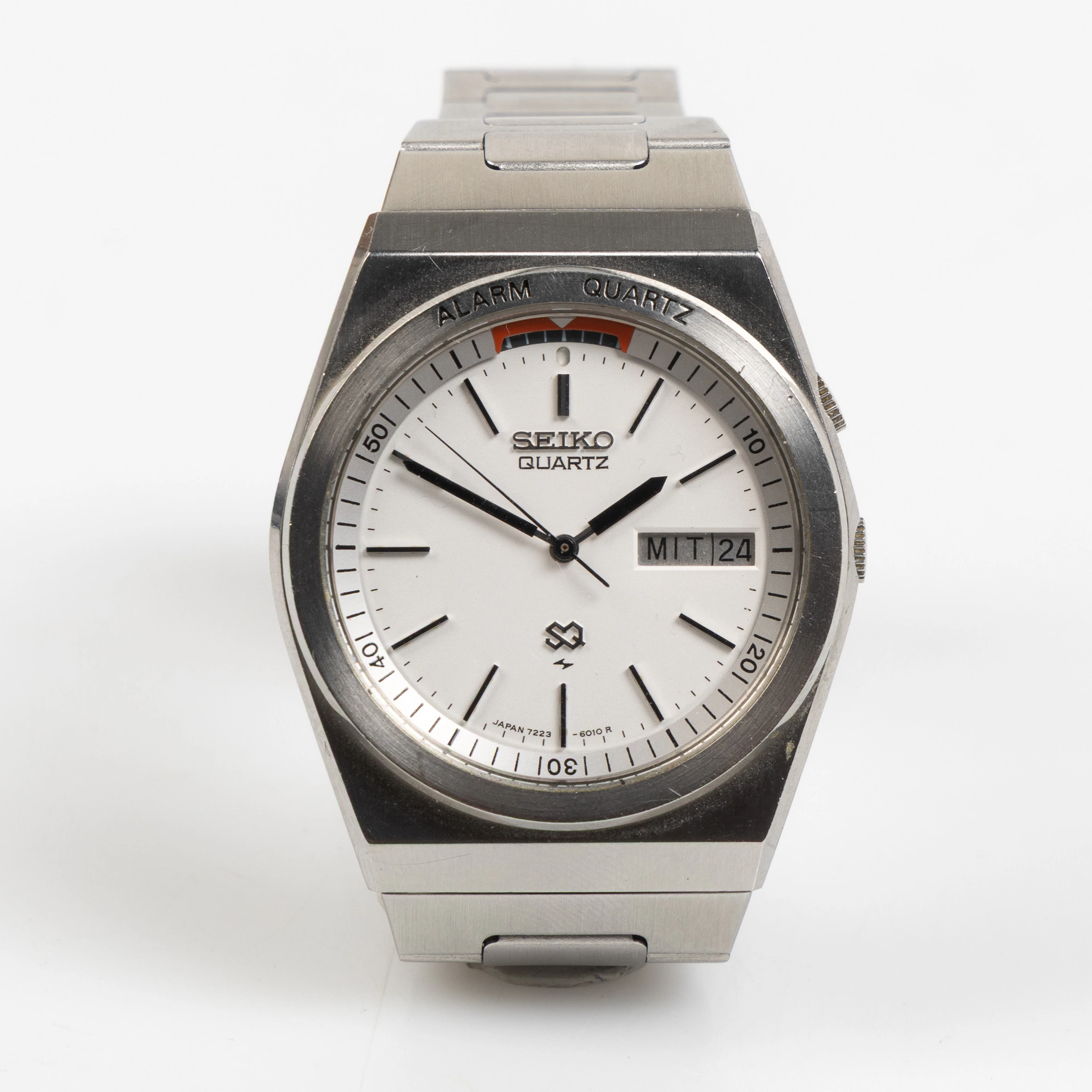 SEIKO, SQ Alarmquartz, armbandsur, 33x41 mm, stål, ca 1980.