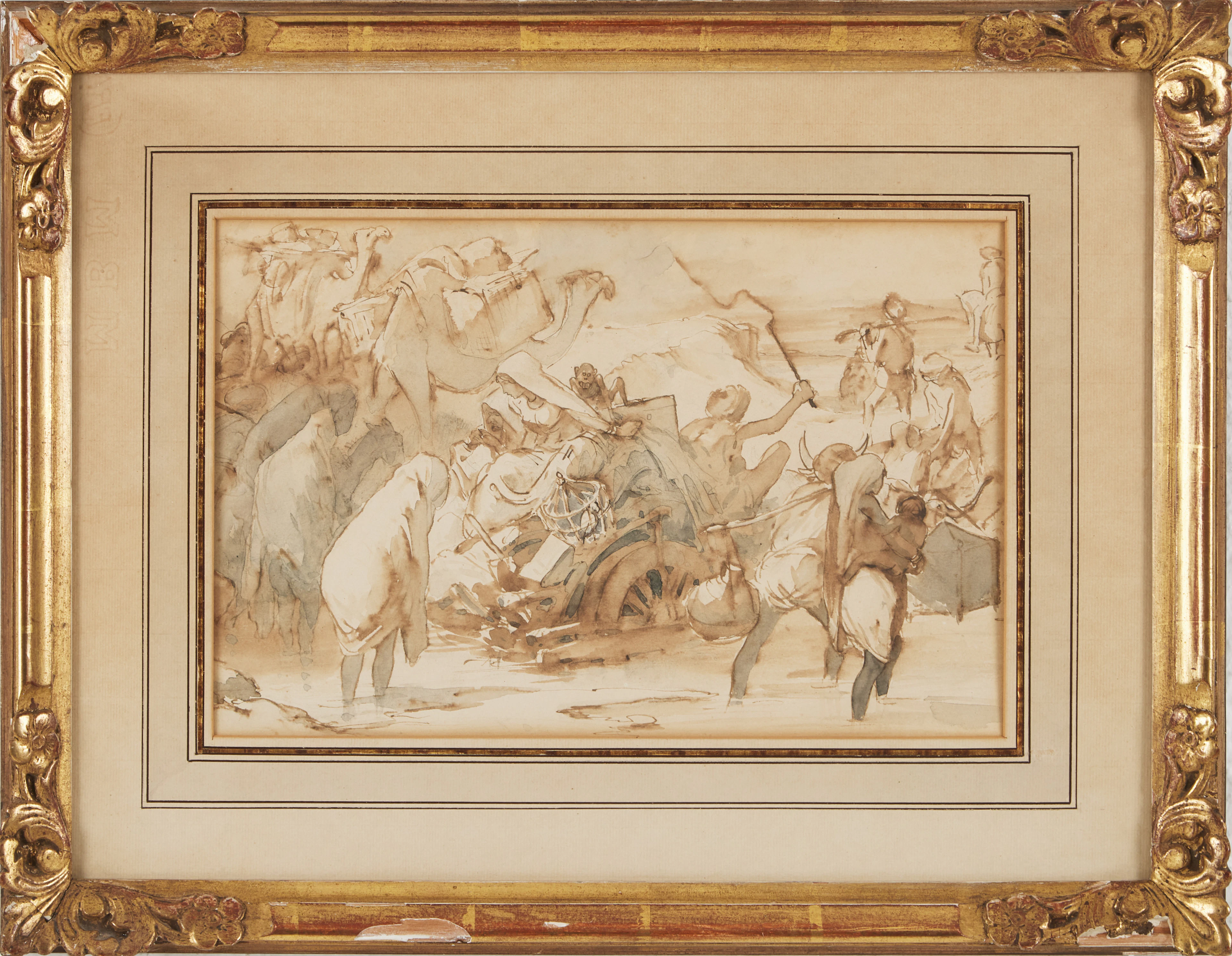 EGRON LUNDGREN. Motiv från Indien, tush och akvarell, 1858-1859, intygas