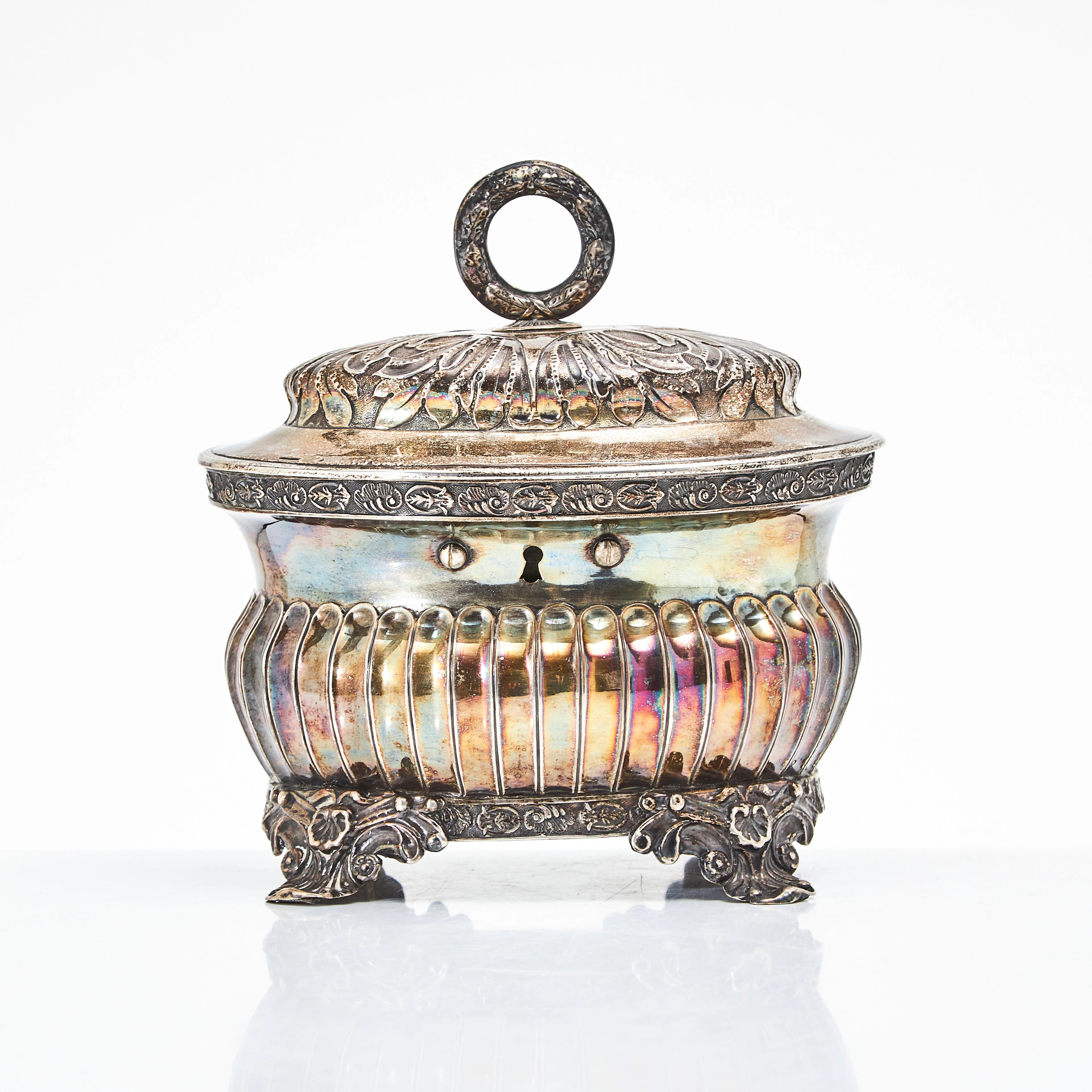 JOHAN BOYE (VERKSAM 1832-1845). Sockerskrin, silver, Stockholm 1836