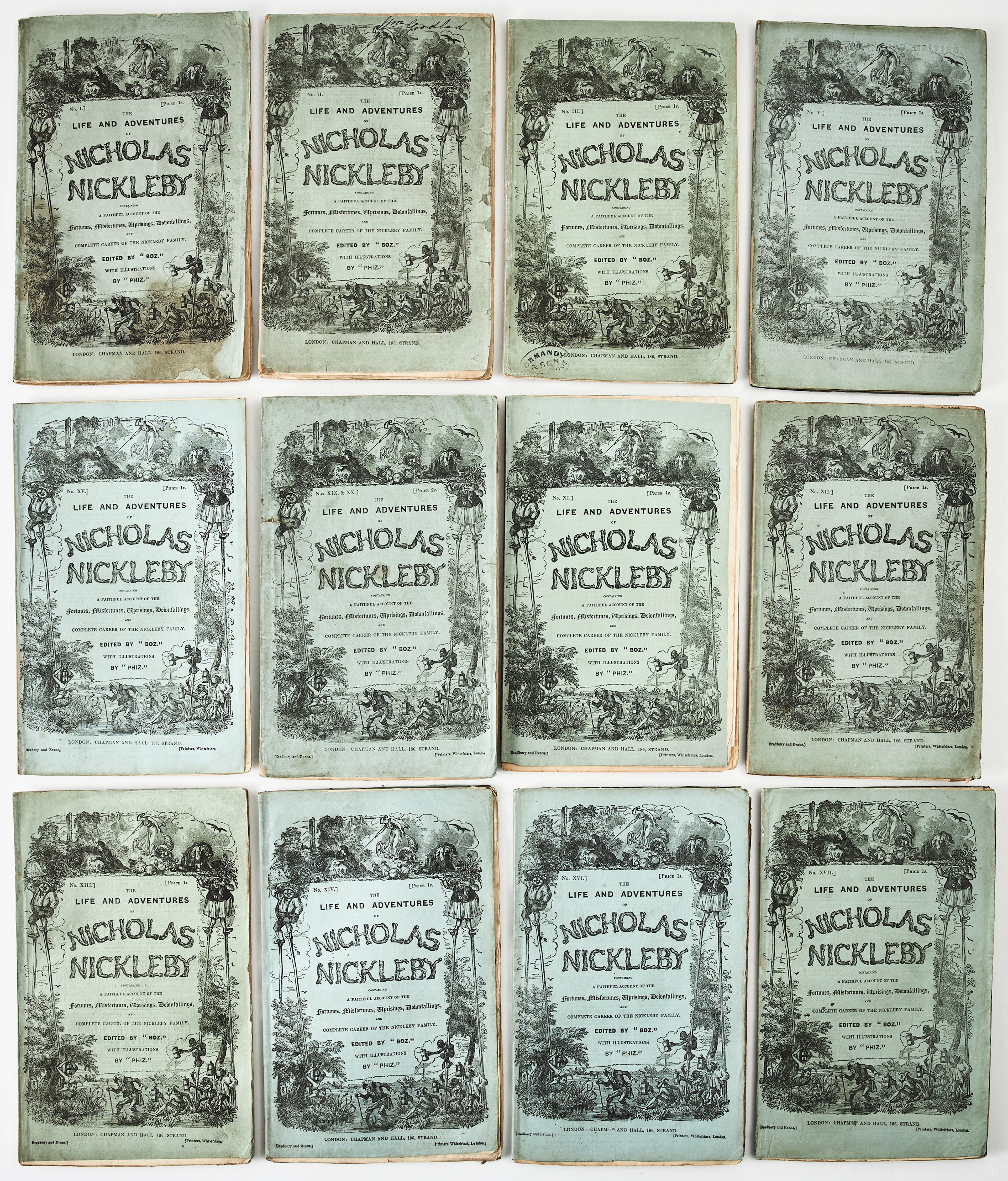 DICKENS NICHOLAS NICKLEBY, FIRST EDITION IN THE ORIGINAL PARTS, 1838-39.