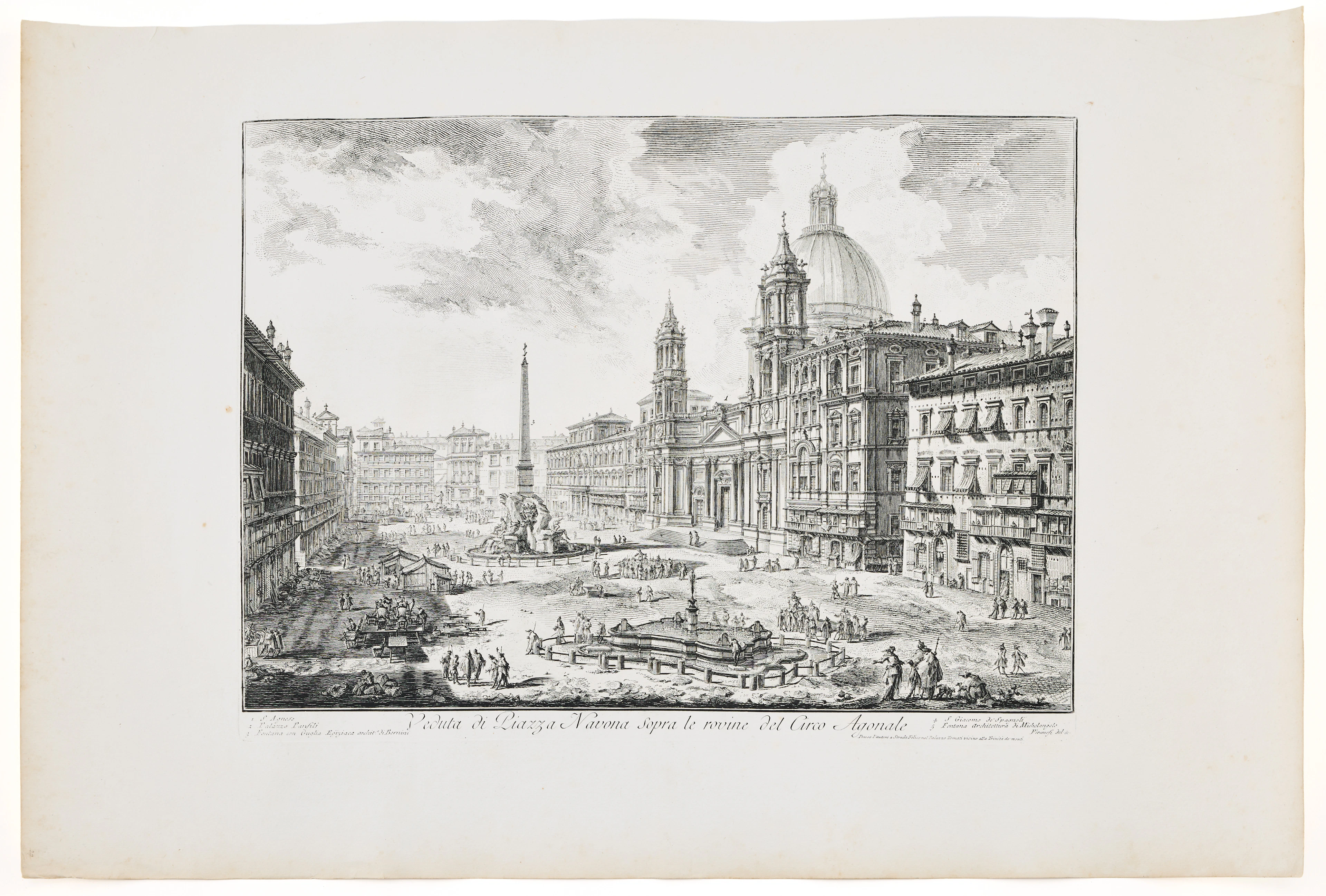 GIOVANNI BATTISTA PIRANESI. "Veduta di Piazza Navona sopra le Rovine