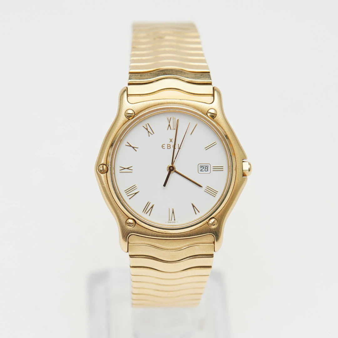 EBEL. Armbanduhr / Uhr, Modell 'Wave', Quarz, 750 / 18 Karat Gelbgold, Schweiz.