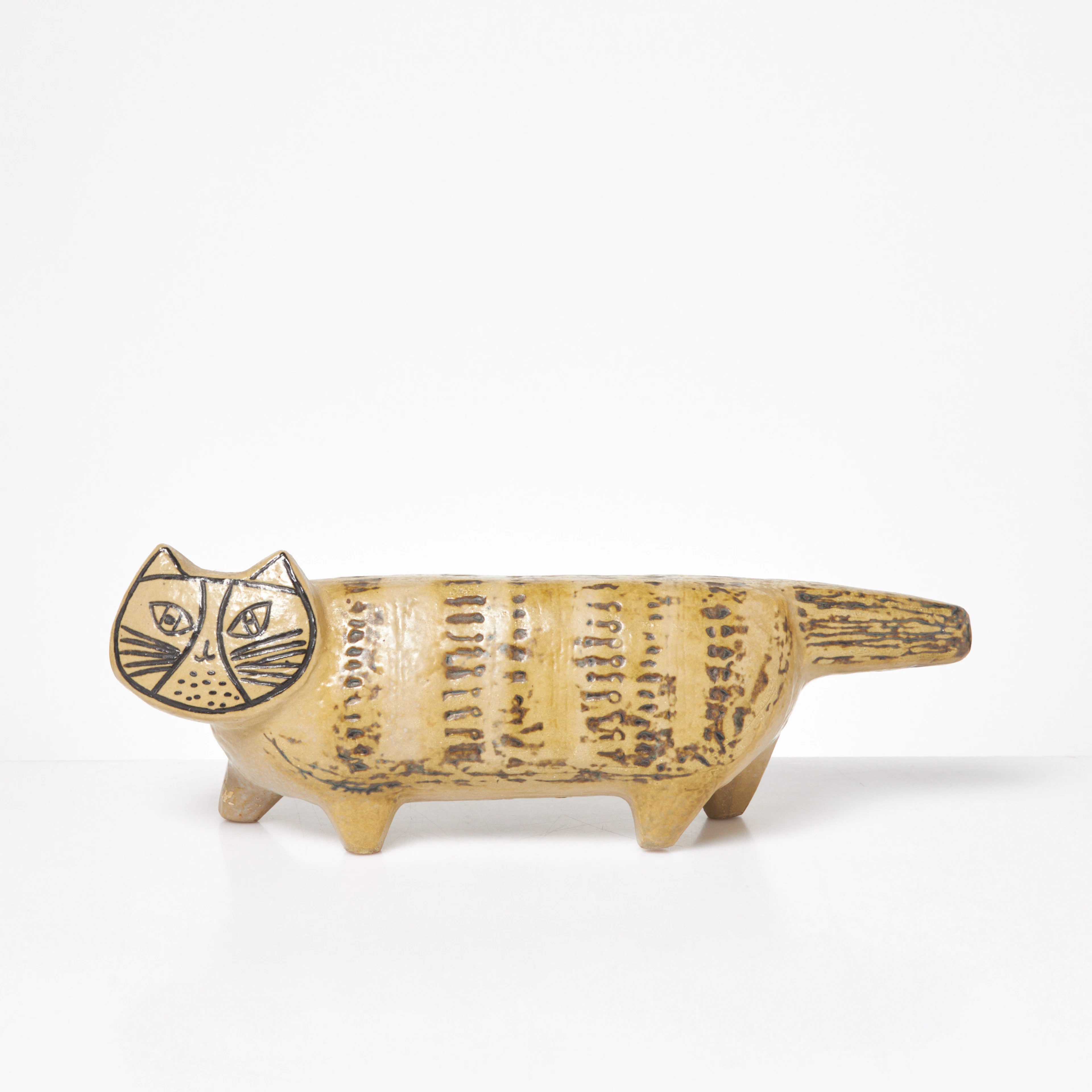 LISA LARSON. figurin, "Katt", ur "Stora Zoo" 1958-1979, stengods
