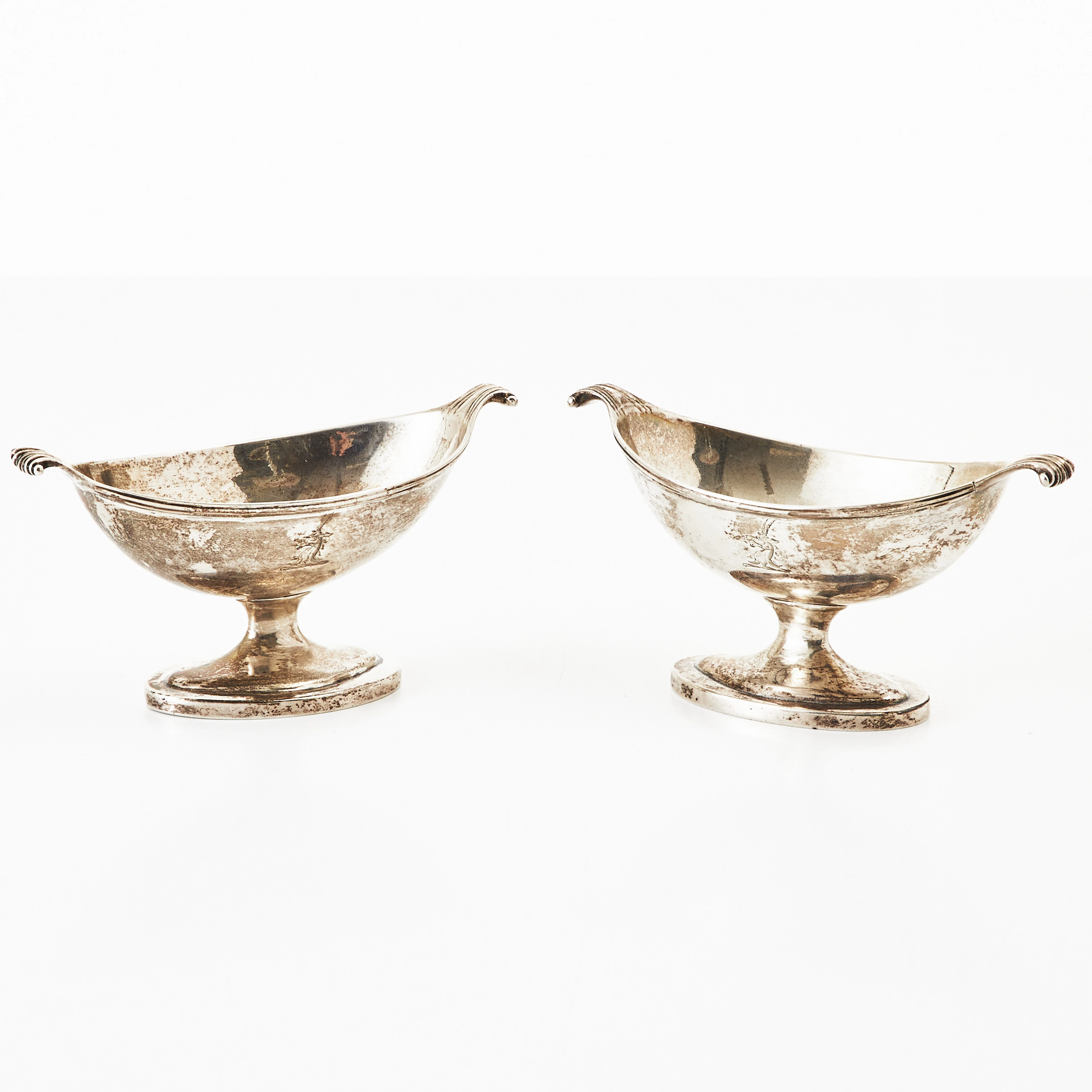 GEORG SMITH II & THOMAS HAYTER. Saltkar 1 par, sterlingsilver, Georg