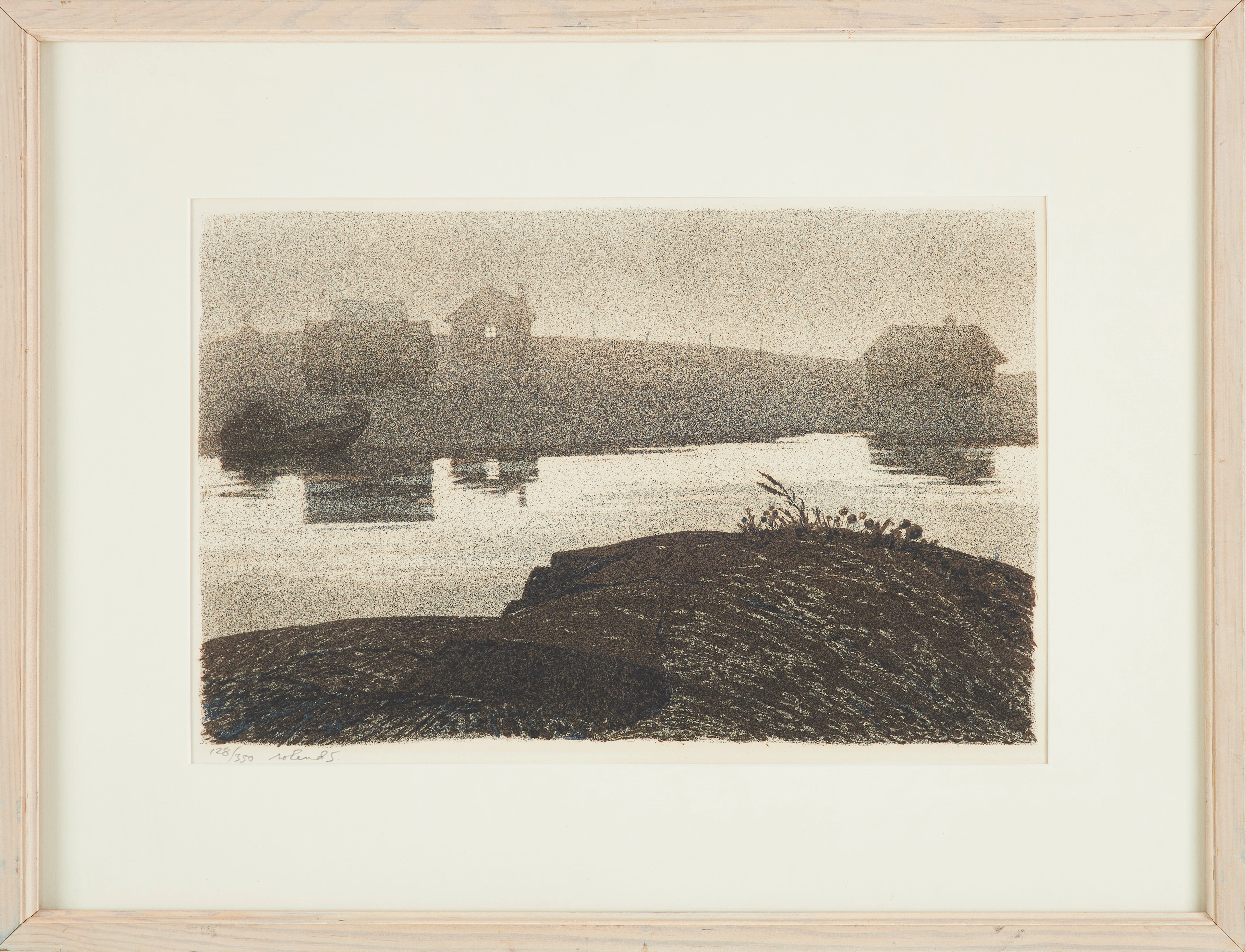 ROLAND SVENSSON. "Tjockan kommer", litografi, signerad och numrerad 128/350.