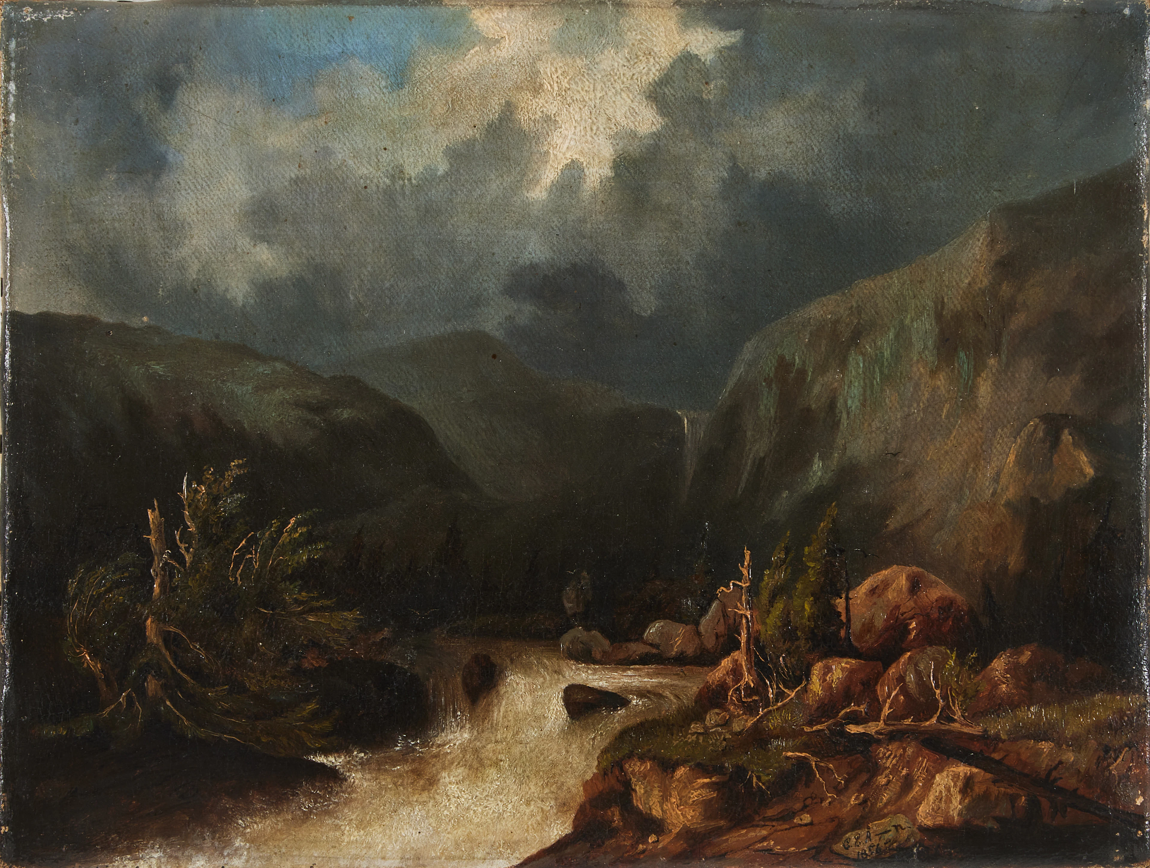 CARL EMIL ÅKERMAN (1836-1870). landskapsmotiv i Marcus Larsons art