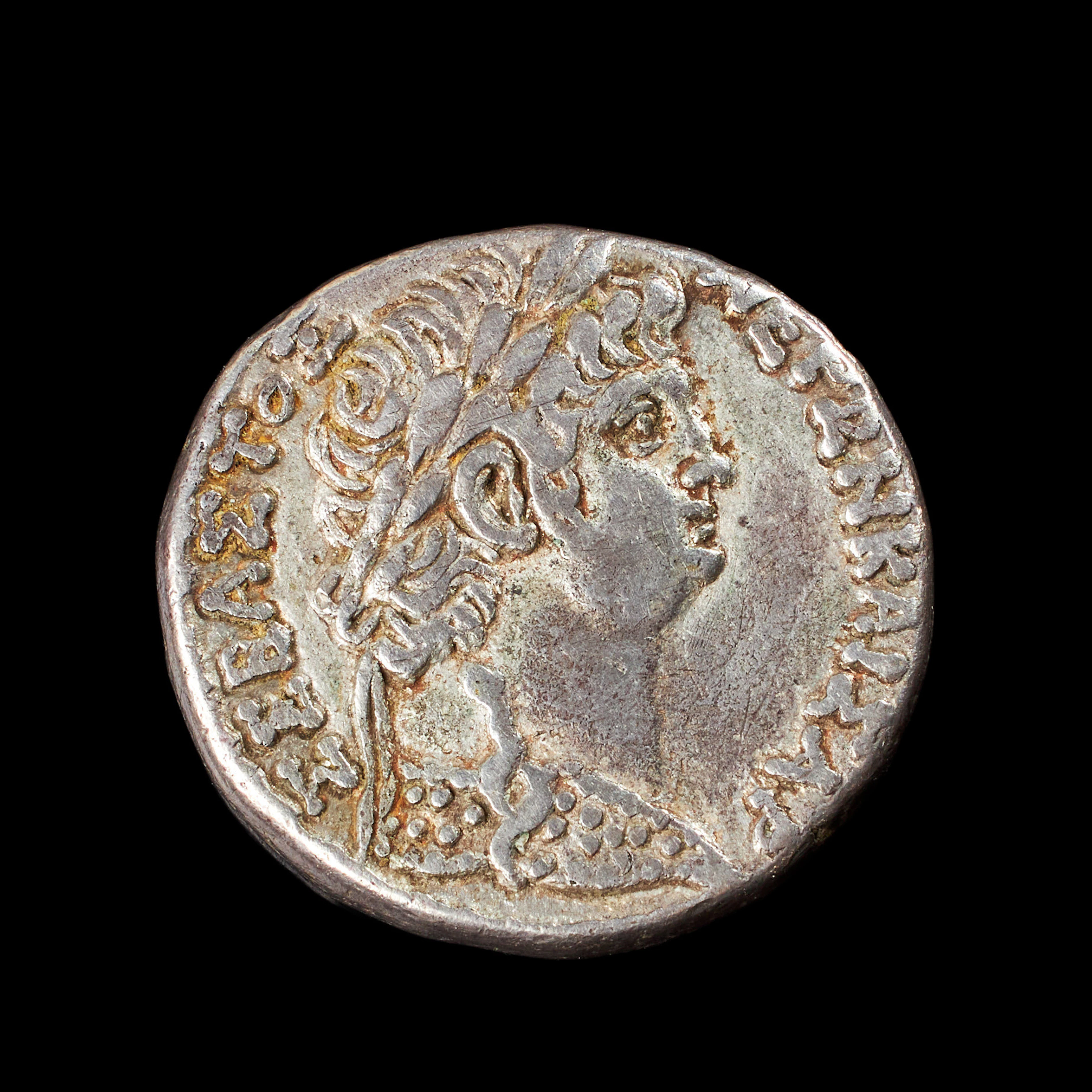 SILVERMYNT, romerskt, Nero, tetradrakma präglad 63 i Antiokia.